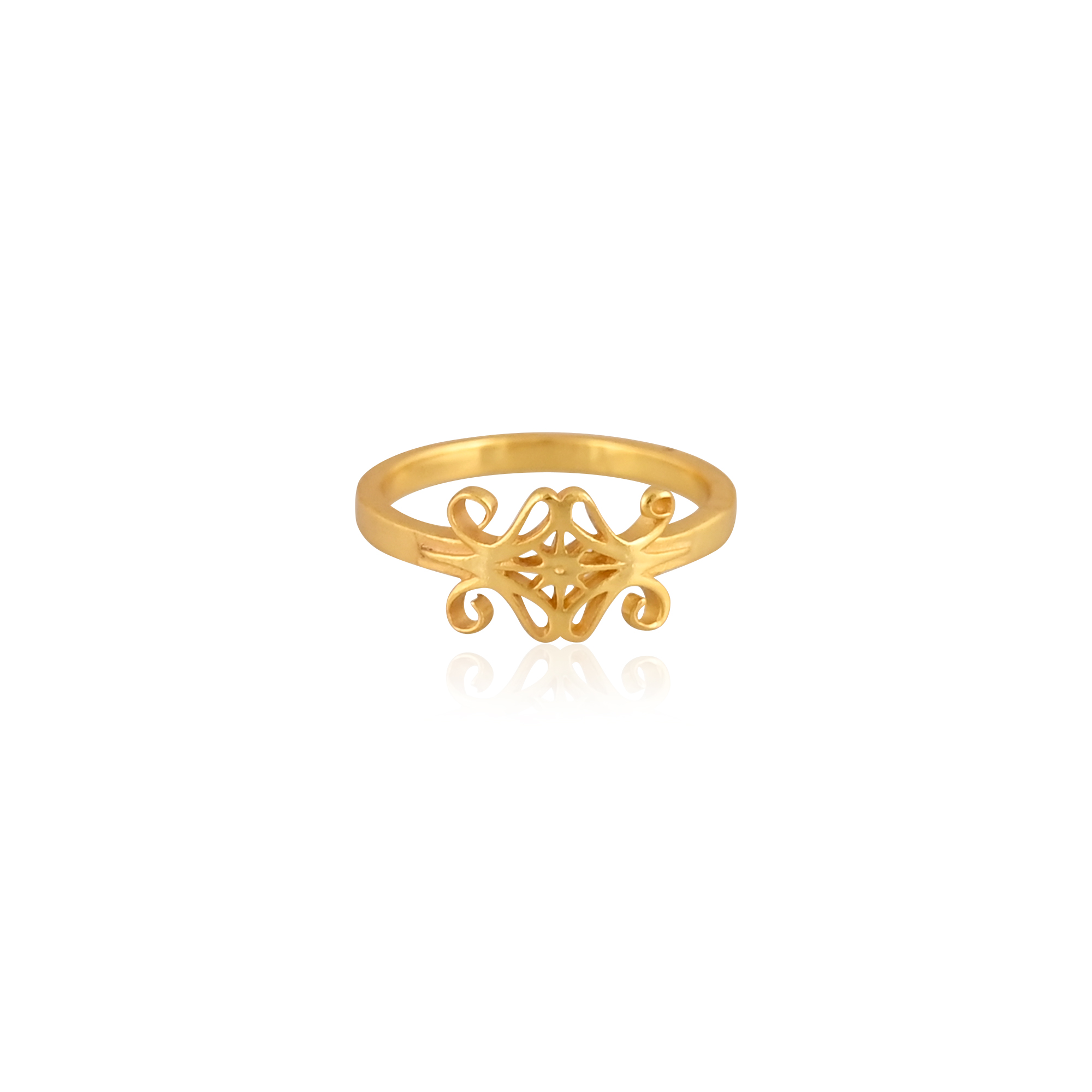 Polished Gold Plated Silver Ring  925 Sterling Silver