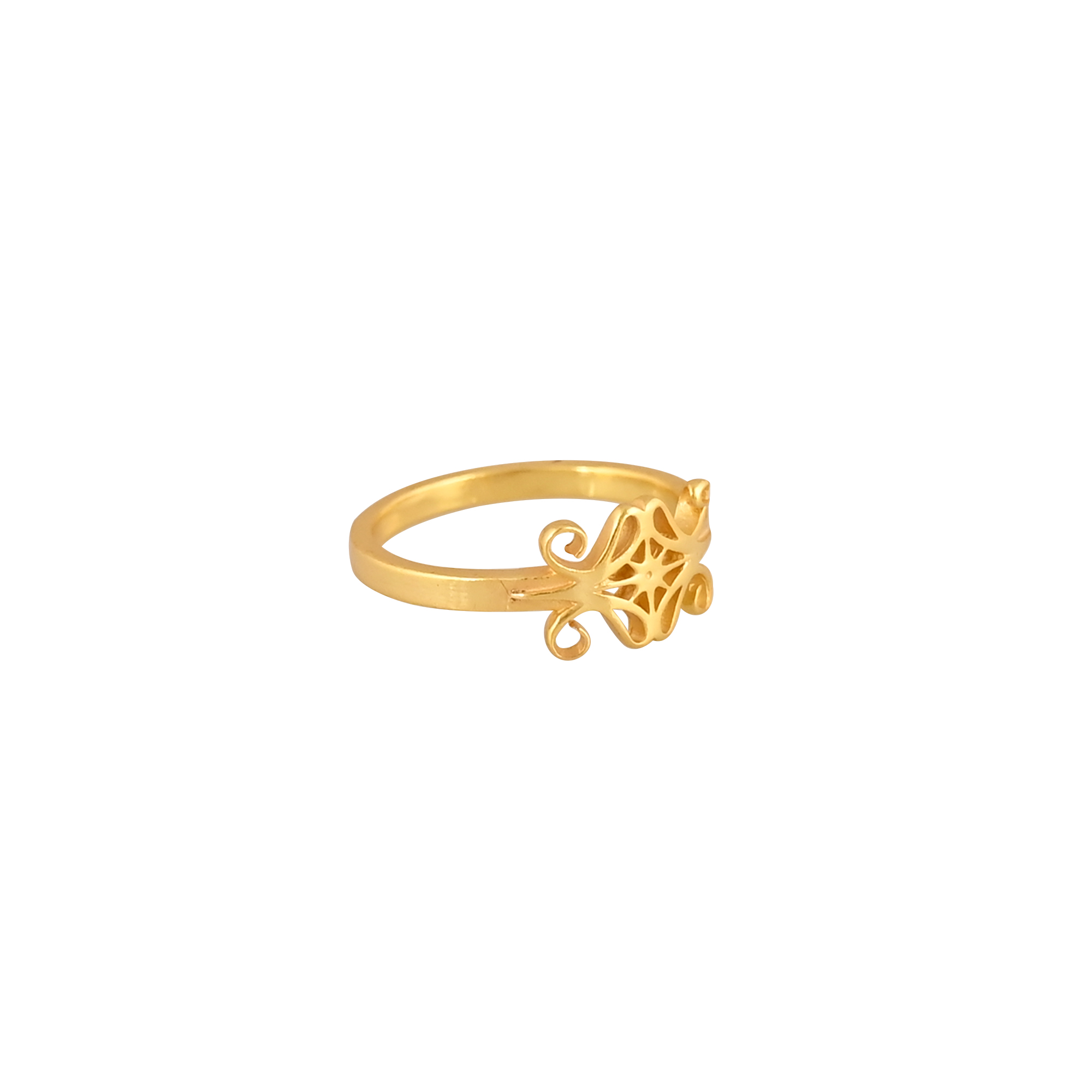 Polished Gold Plated Silver Ring  925 Sterling Silver
