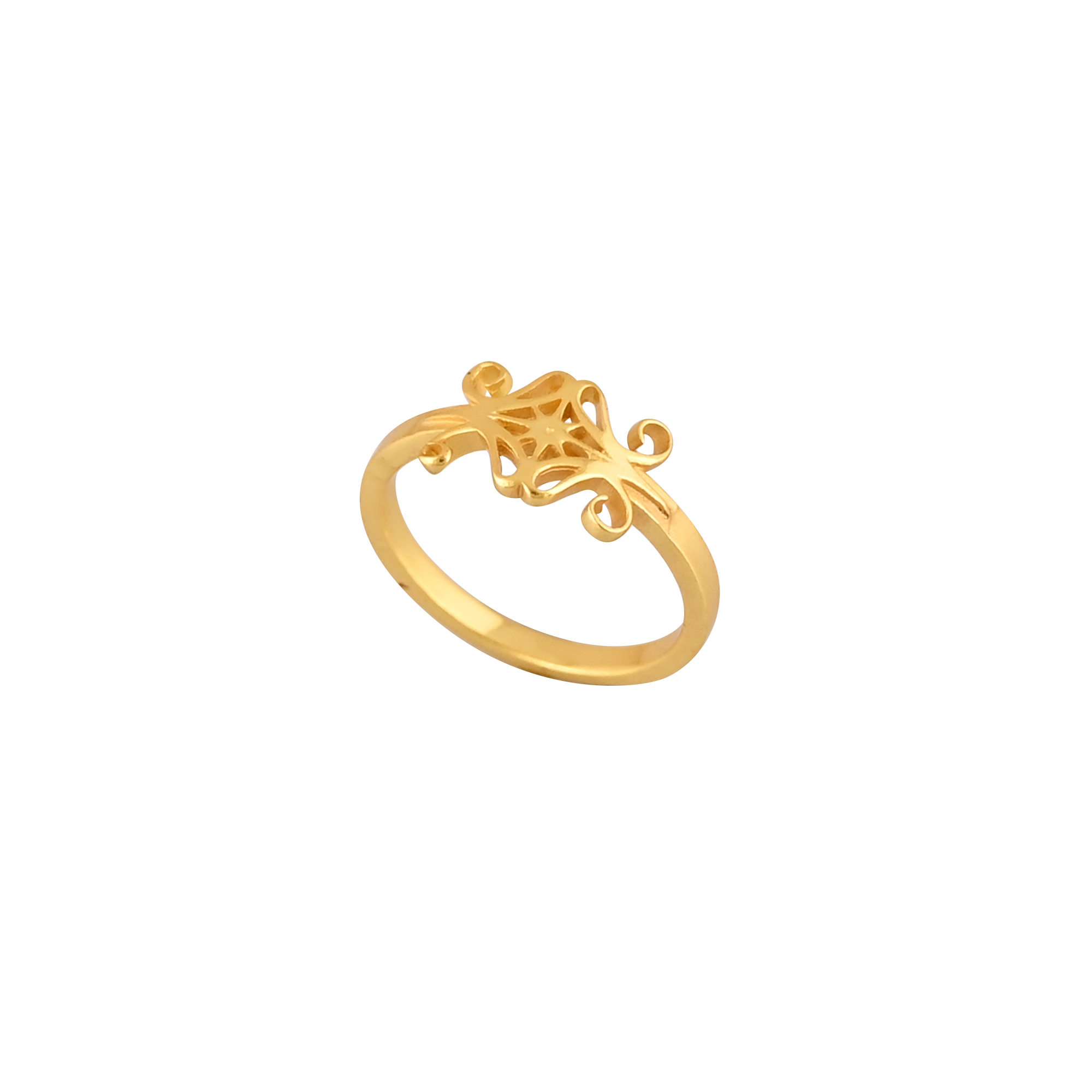 Polished Gold Plated Silver Ring  925 Sterling Silver