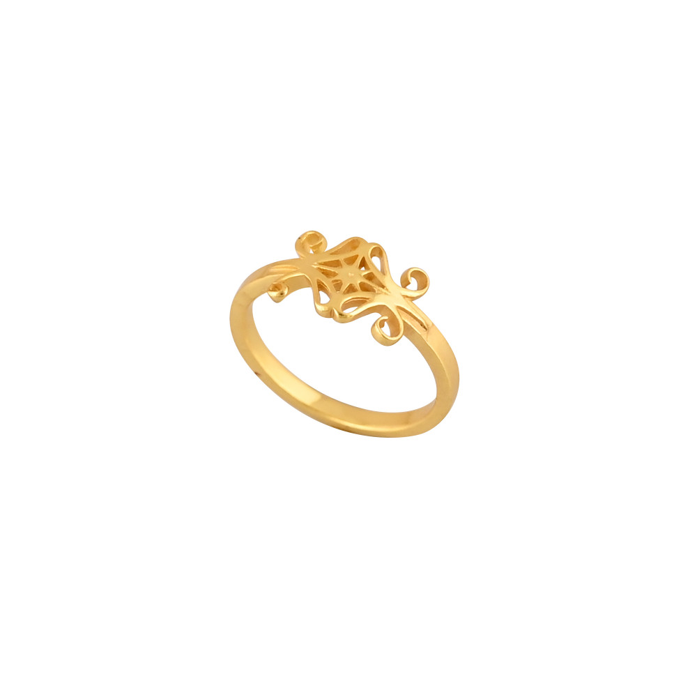 Image of Polished Gold Plated Silver Ring | 925 Sterling Silver