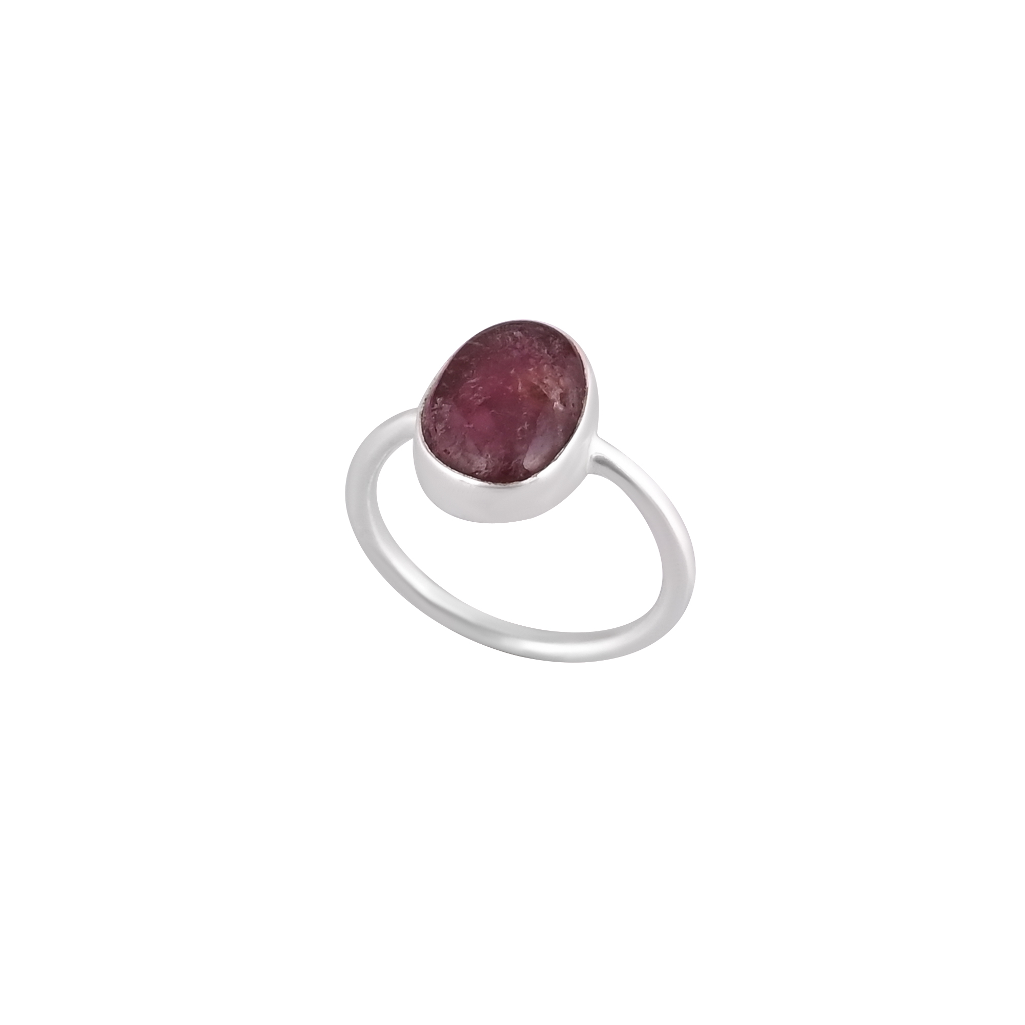 Natural Pink Tourmaline Gemstone Elegant Ring  925 Sterling Silver