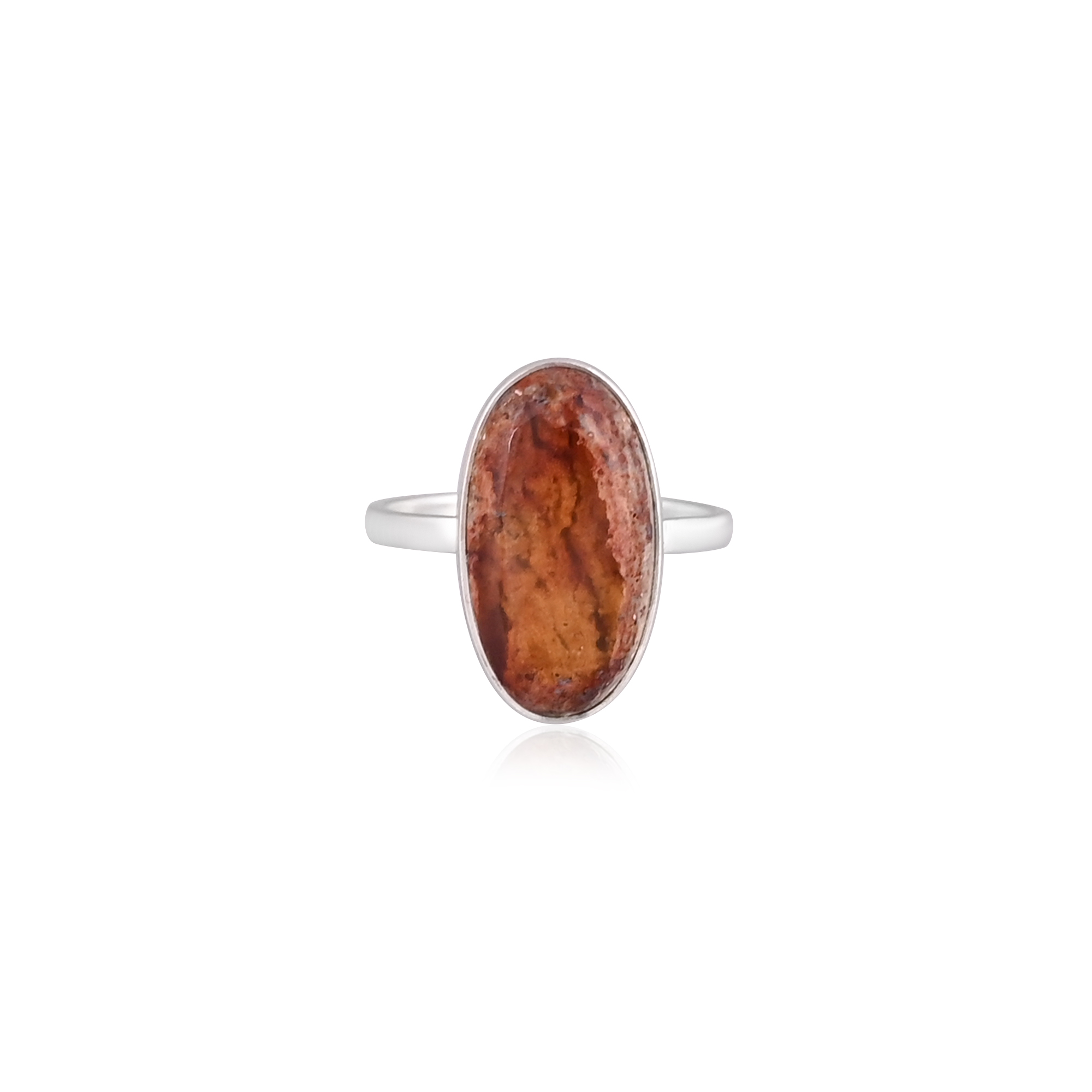 Natural Fire Opal Gemstone Vintage Style Ring  925 Sterling Silver