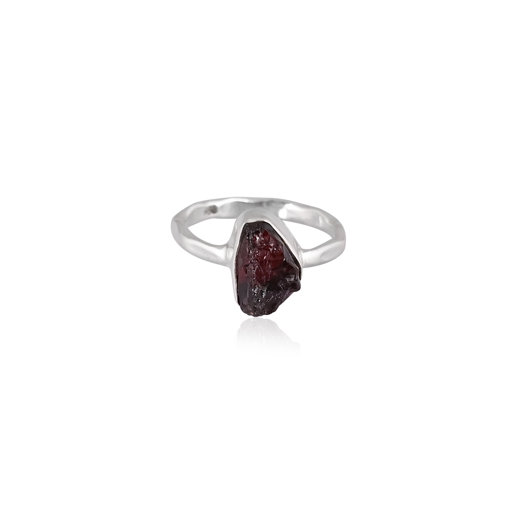 Natural Mozambique Garnet Raw Gemstone Ring  925 Sterling Silver