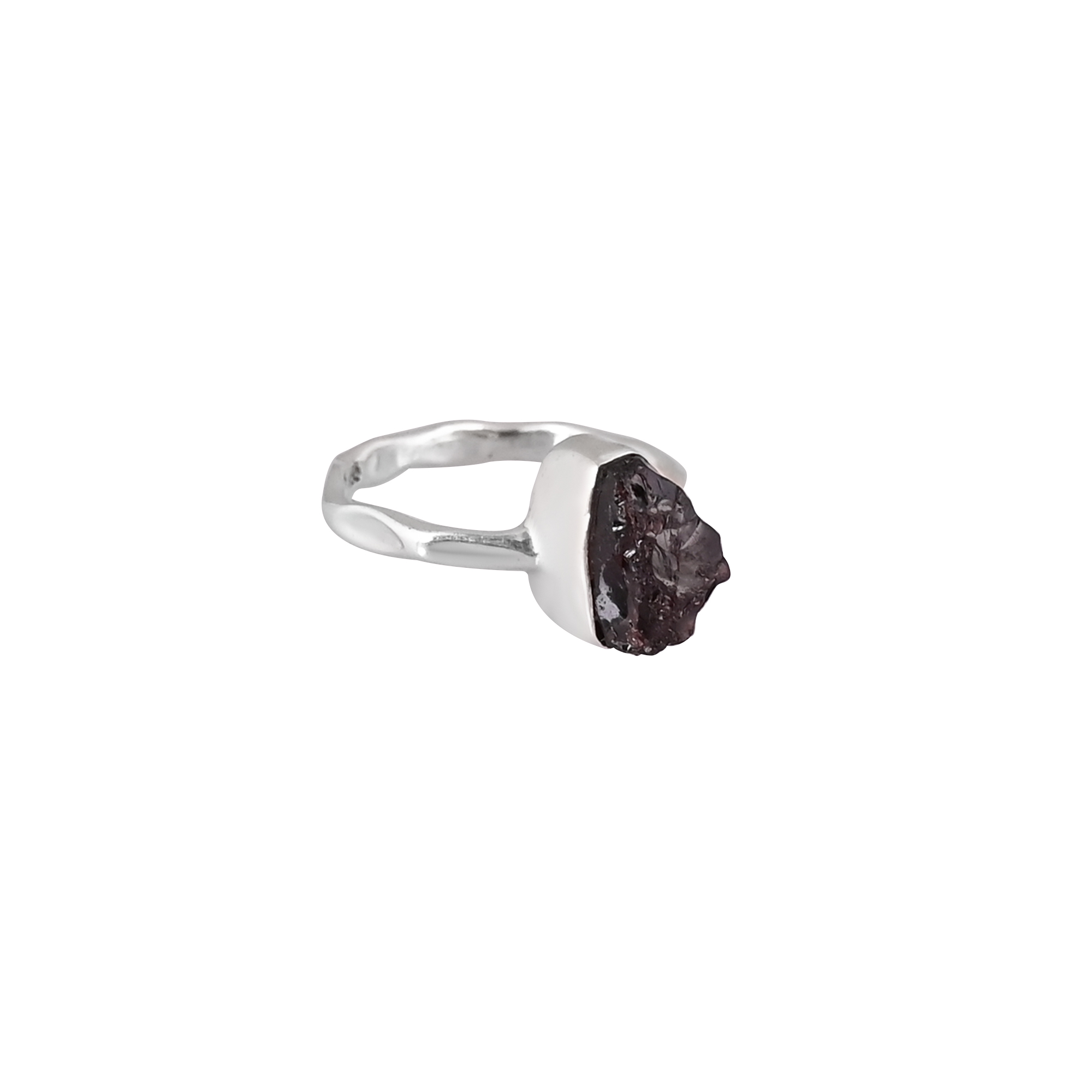 Natural Mozambique Garnet Raw Gemstone Ring  925 Sterling Silver