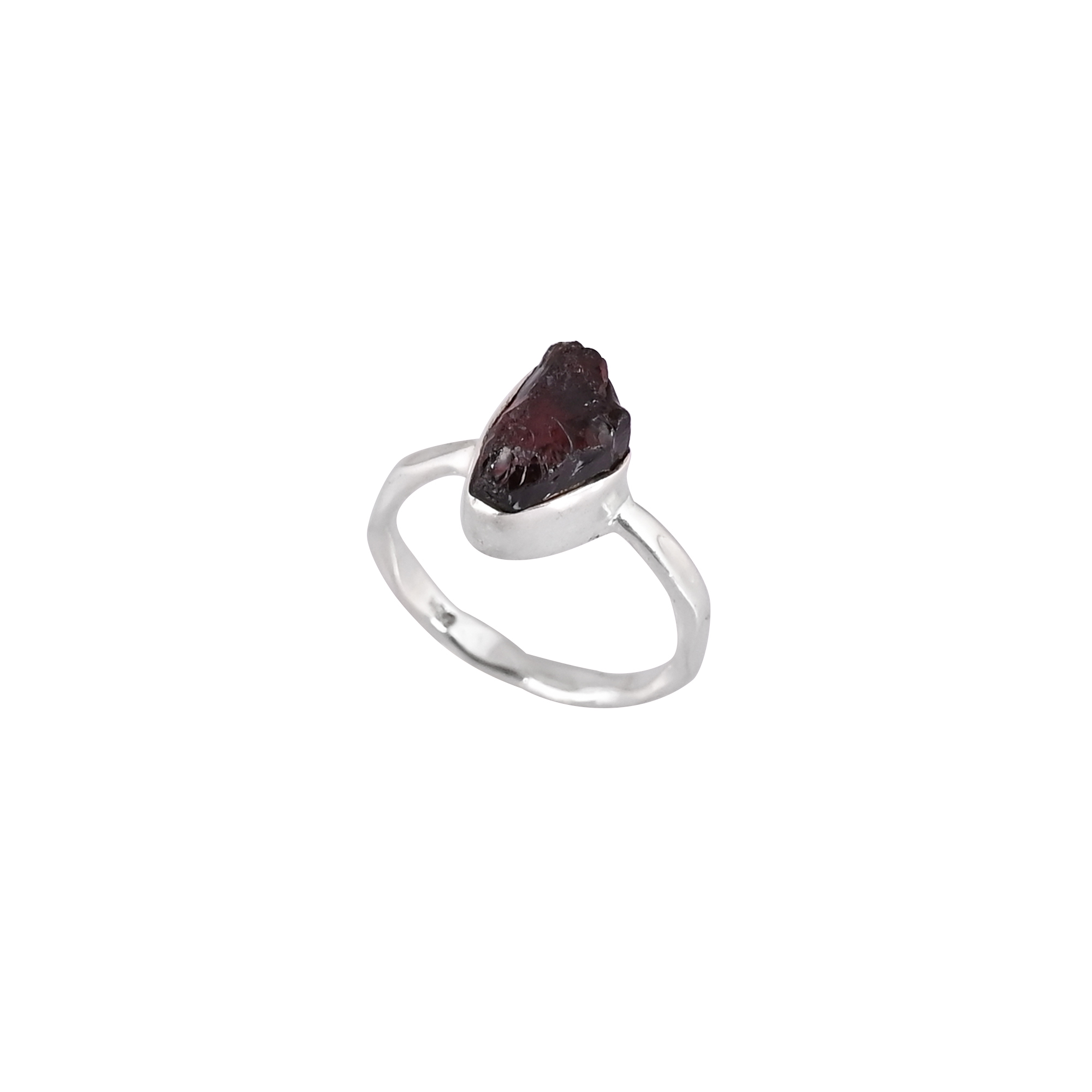 Natural Mozambique Garnet Raw Gemstone Ring 925 Sterling Silver