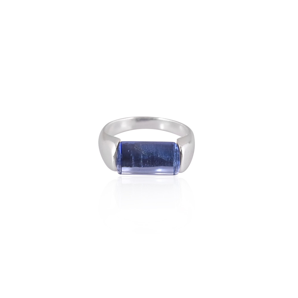 Image of Elegant Ink Blue Hydro Gemstone Ring | 925 Sterling Silver