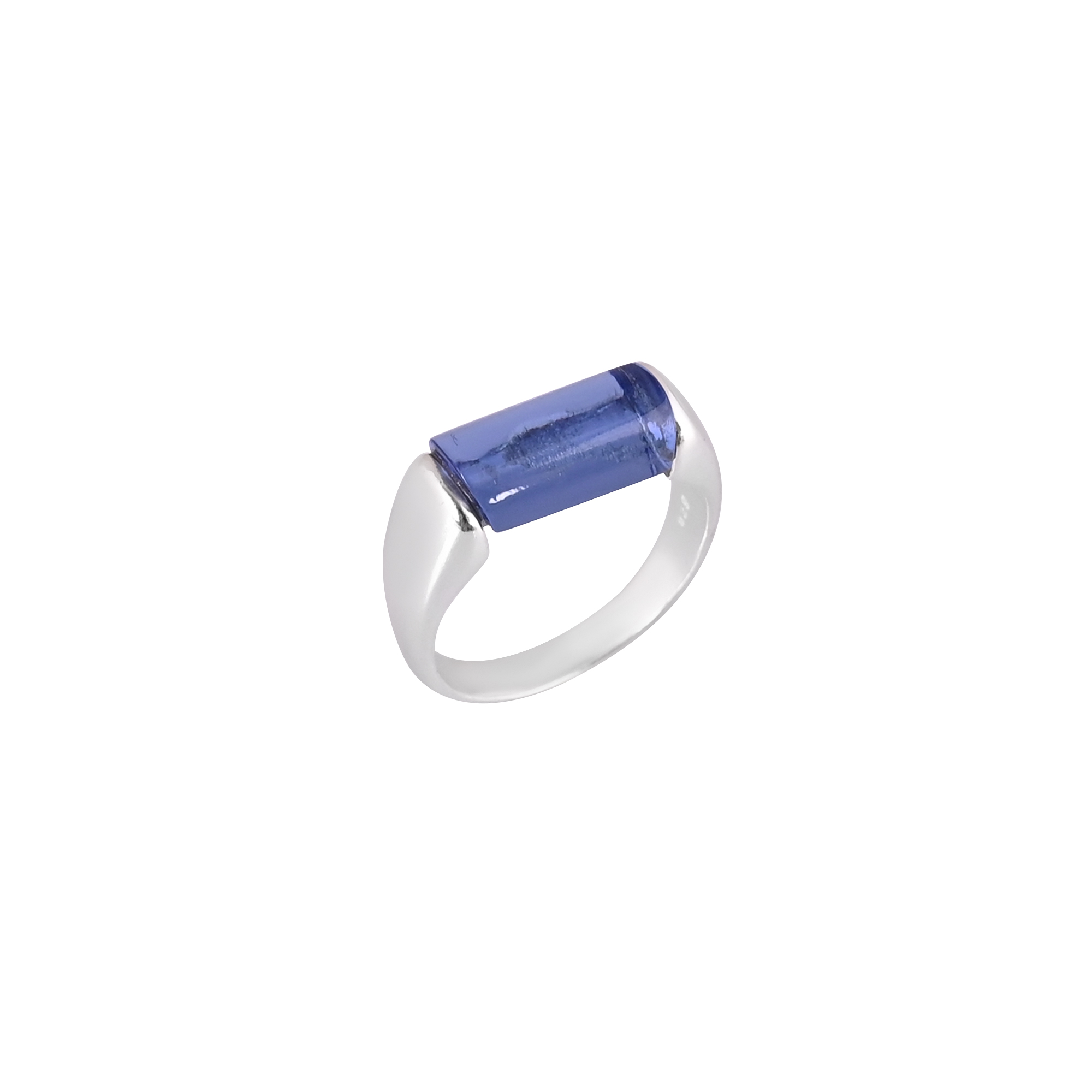 Elegant Ink Blue Hydro Gemstone Ring 925 Sterling Silver