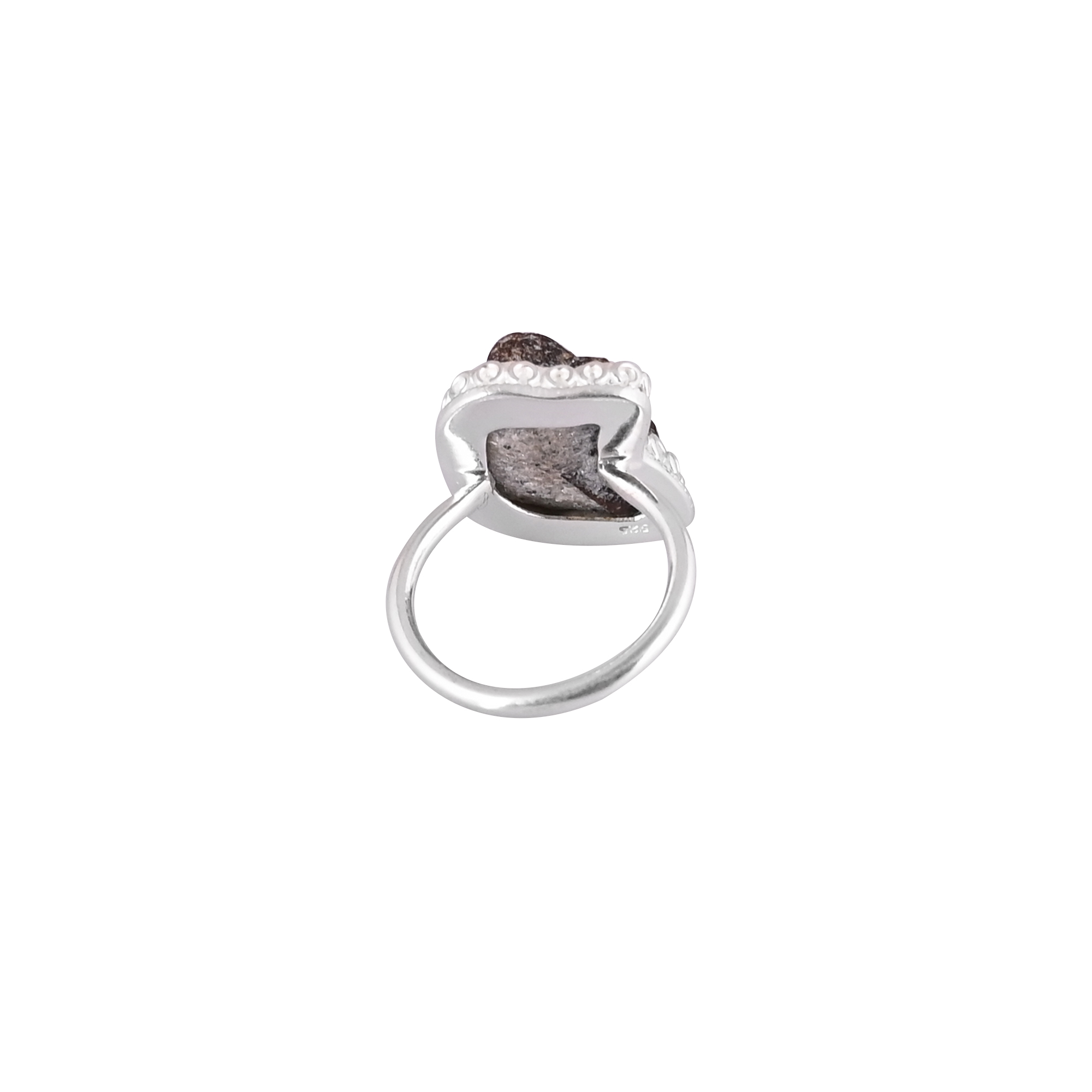 Natural Fossil Gemstone Stylish Ring   925 Sterling Silver