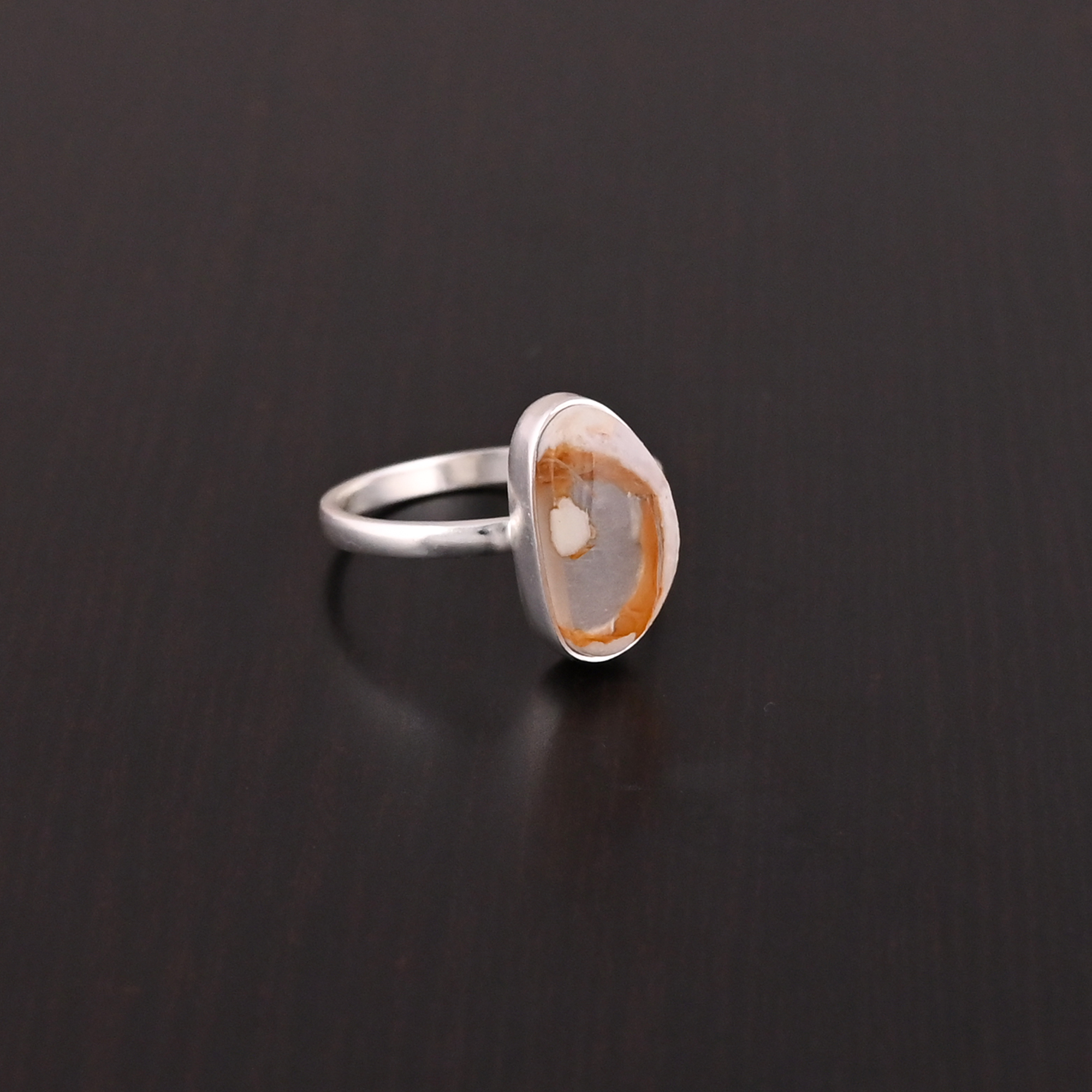 Natural Fire Opal Gemstone Stylish Ring   925 Sterling Silver