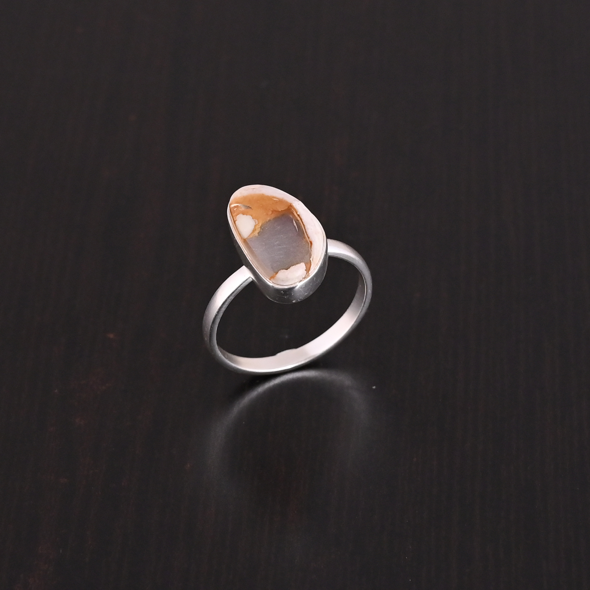 Natural Fire Opal Gemstone Stylish Ring 925 Sterling Silver