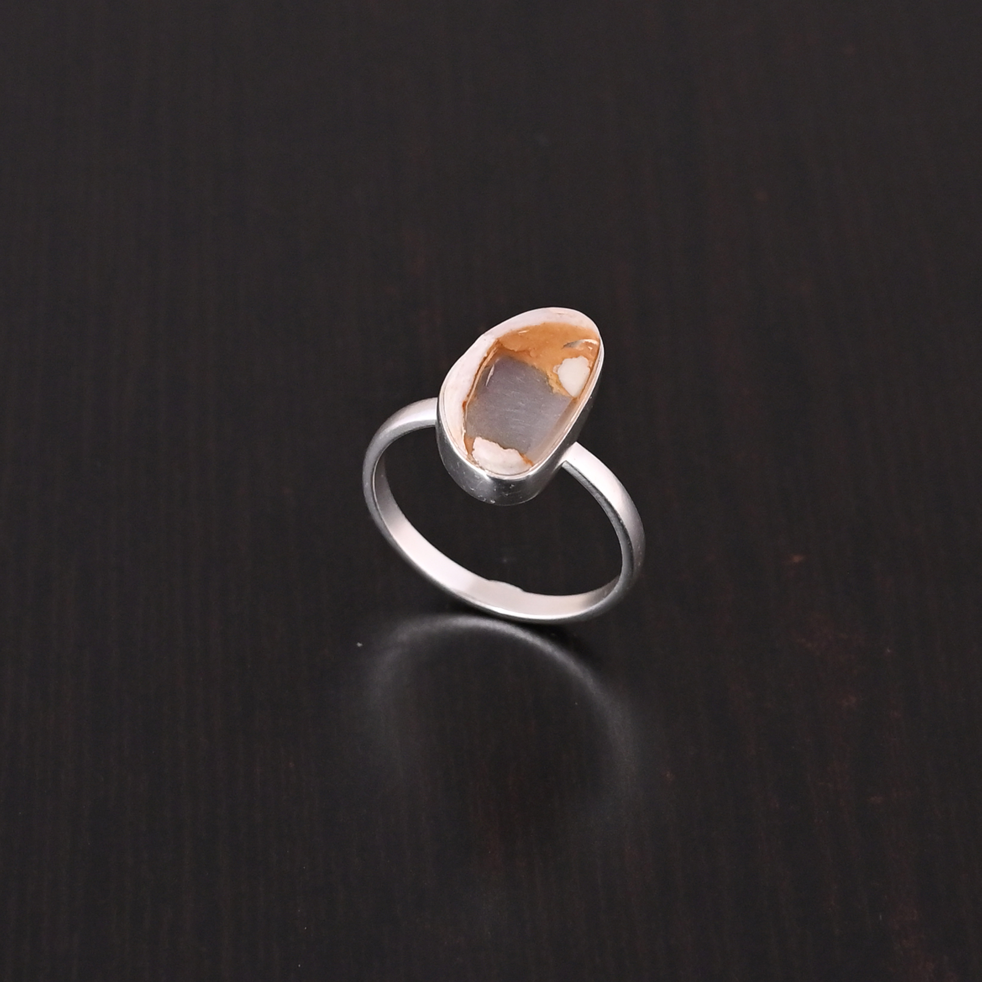 Natural Fire Opal Gemstone Stylish Ring 925 Sterling Silver