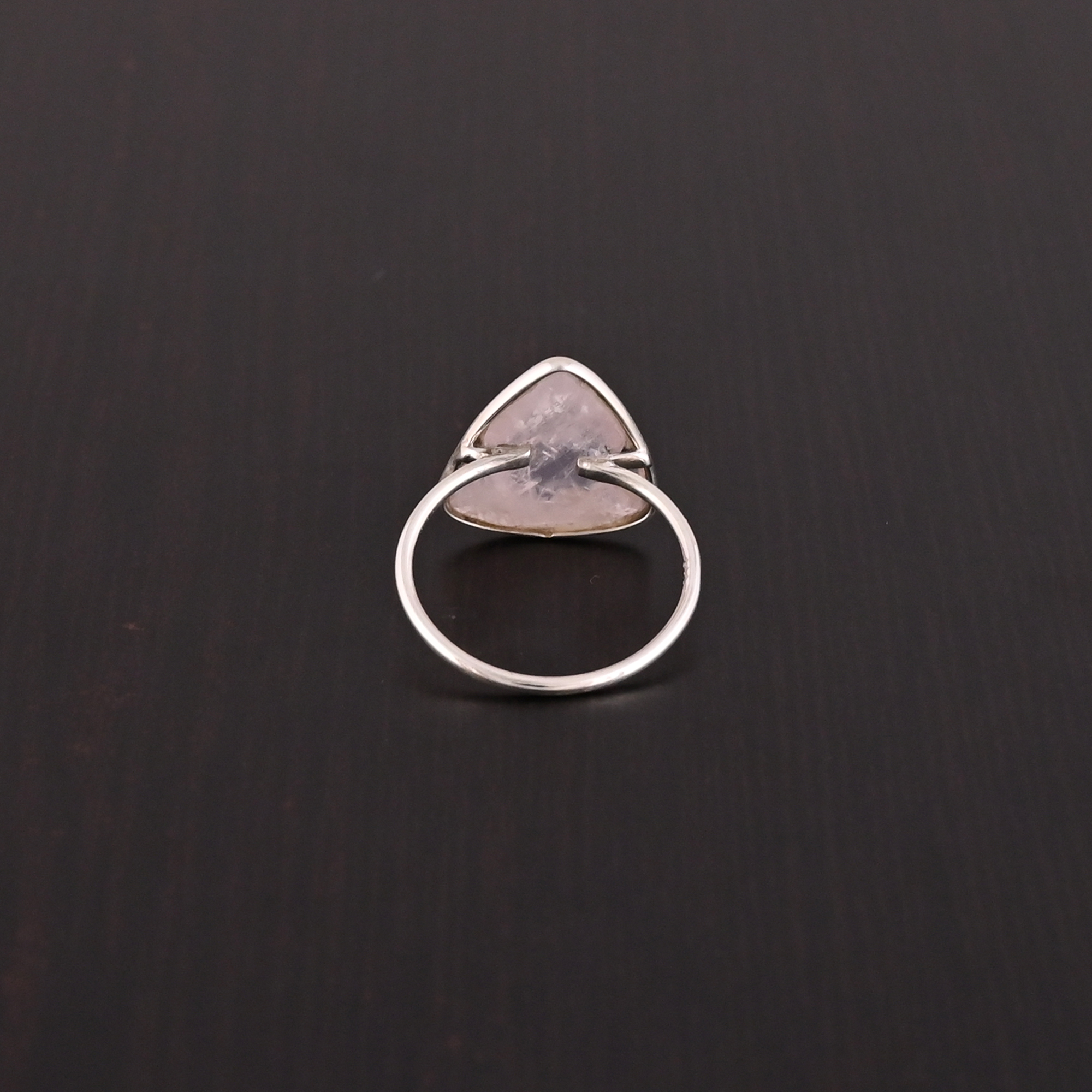 Natural Rose Quartz One Stone Ring 925 Sterling Silver