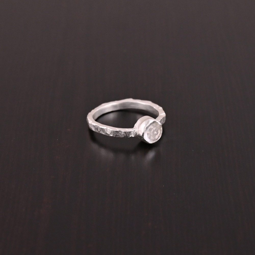 Image of Natural Crystal Quartz One Stone Ring | 925 Sterling Silver