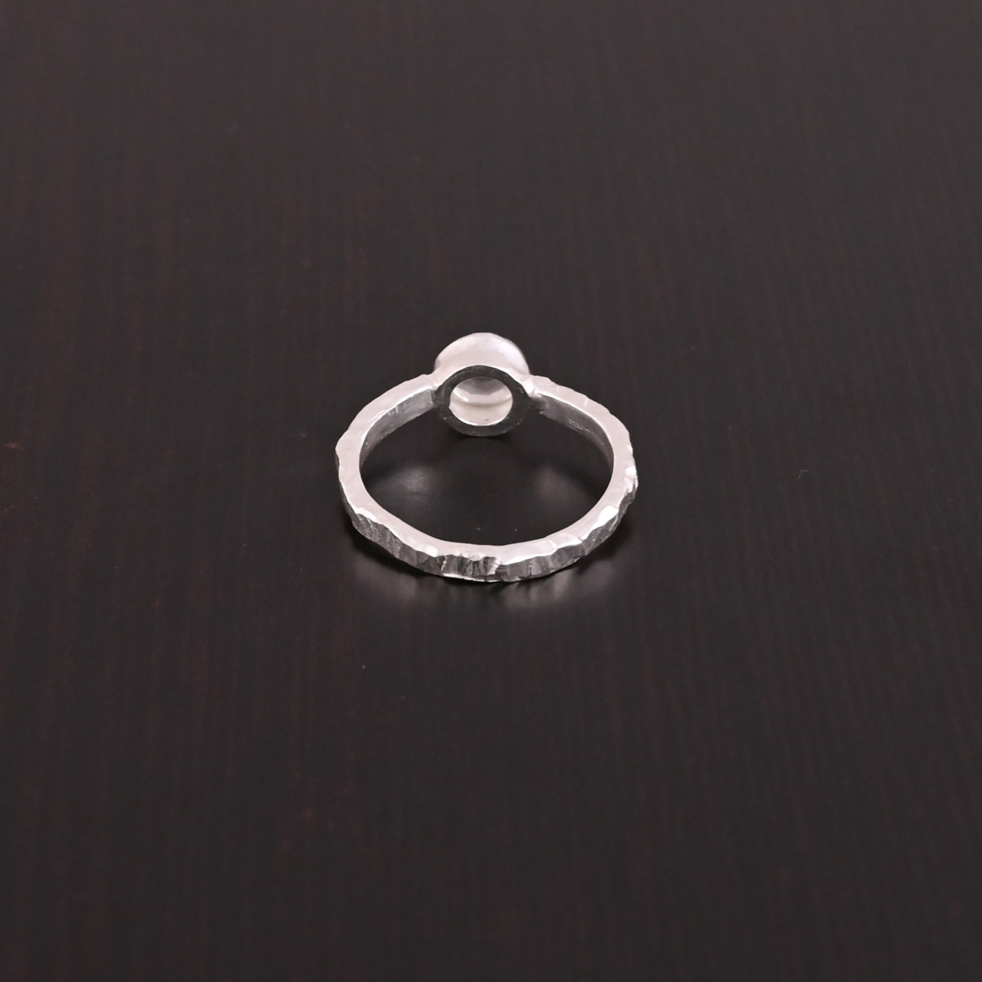 Natural Crystal Quartz One Stone Ring  925 Sterling Silver