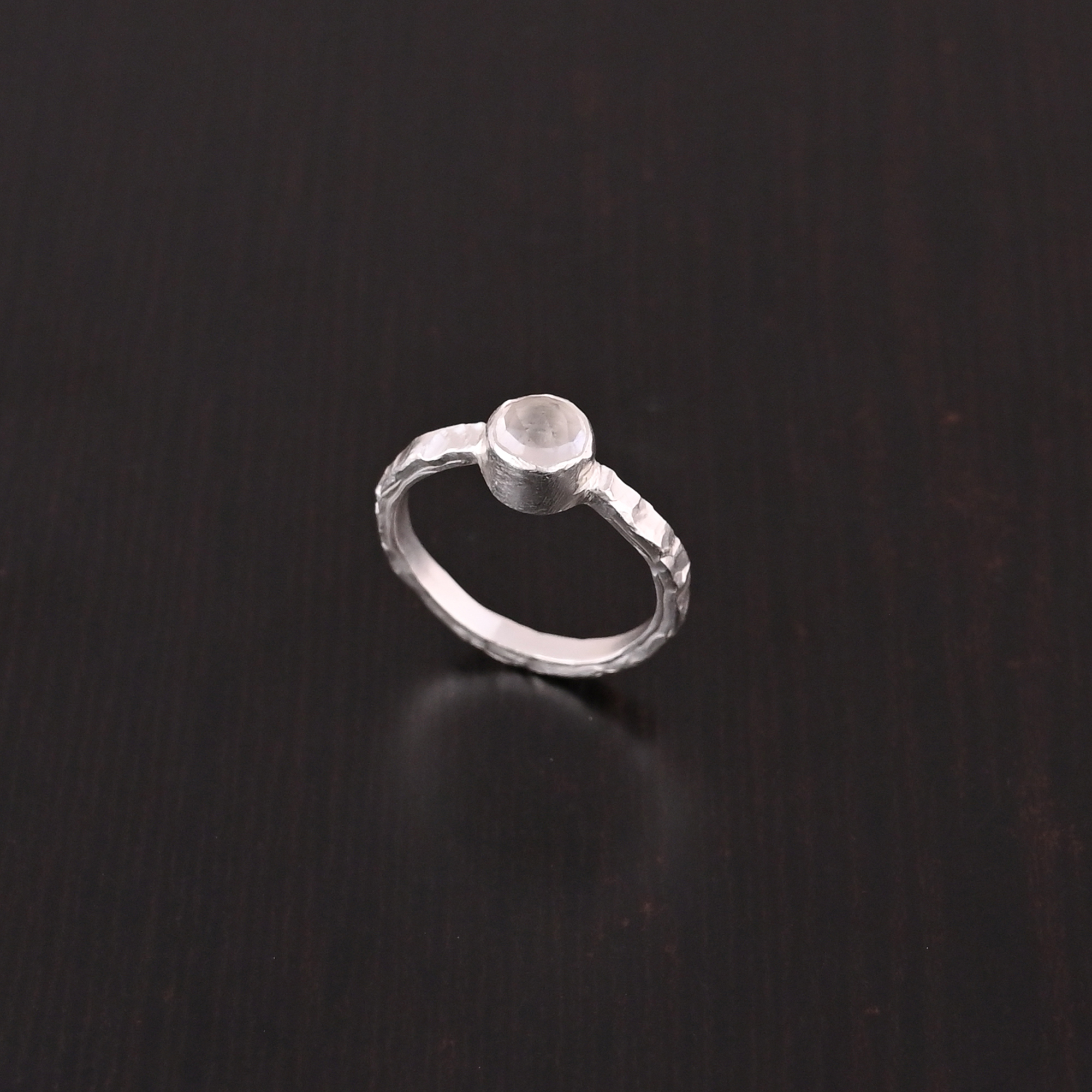 Natural Crystal Quartz One Stone Ring 925 Sterling Silver