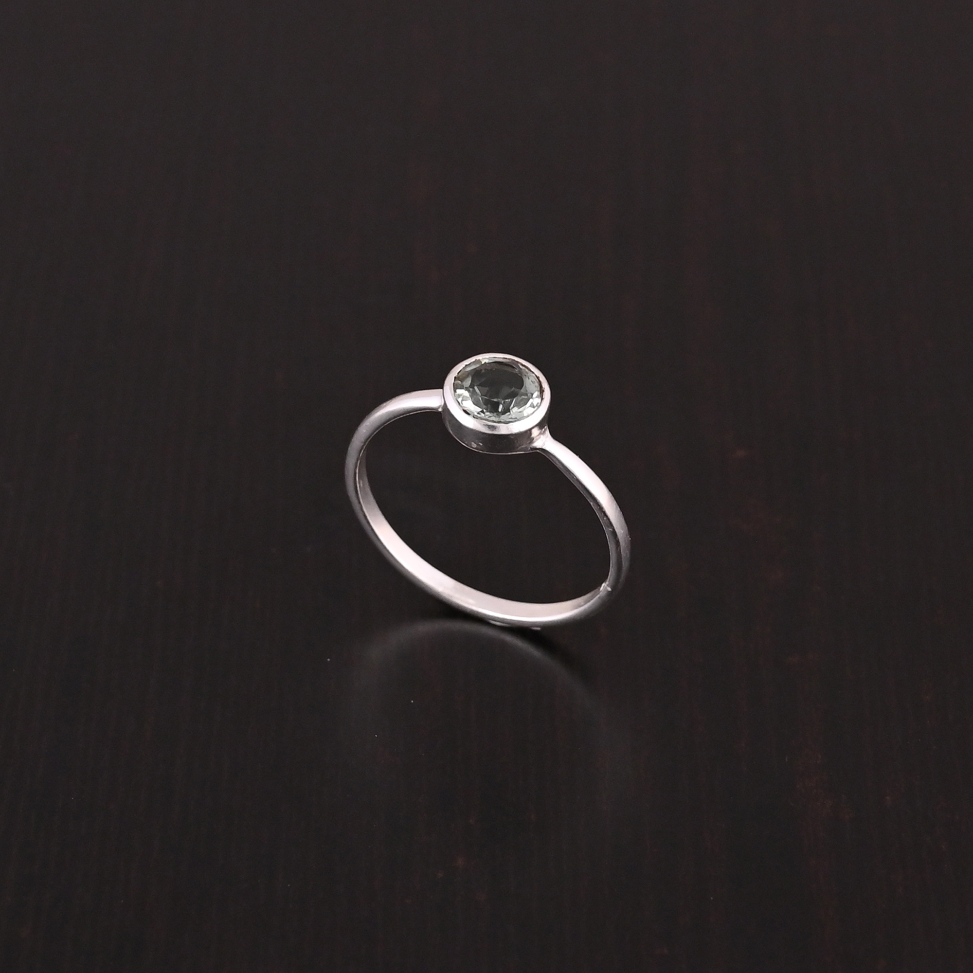 Green Amethyst Gemstone Ring  925 Sterling Silver Ring