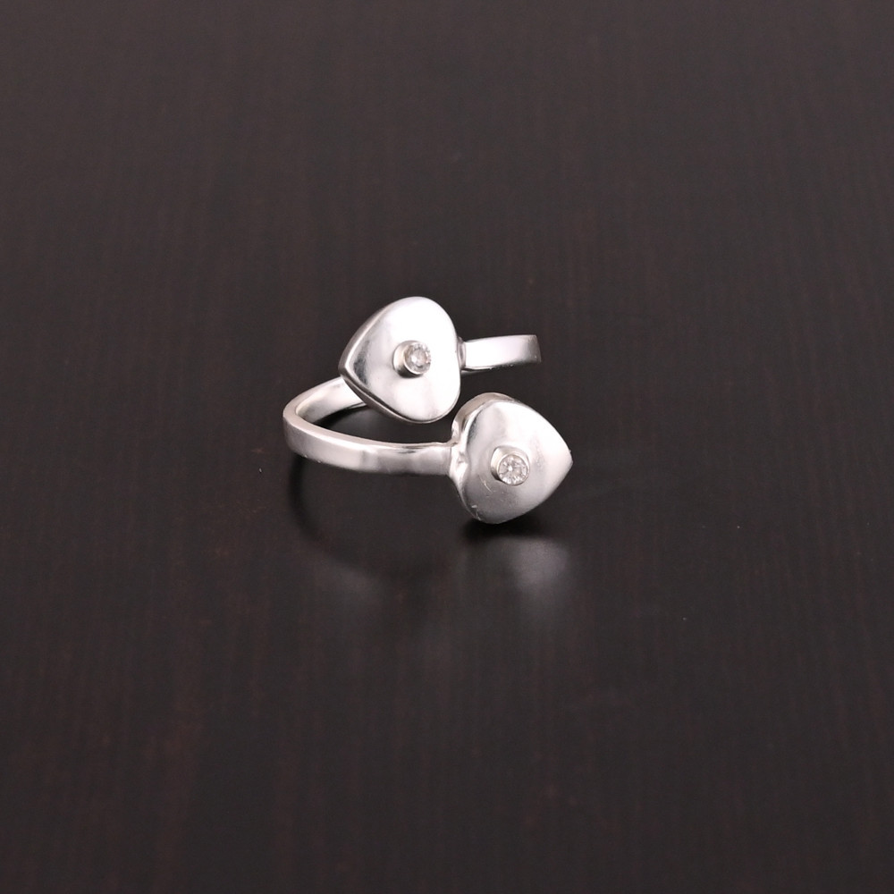 Image of Cubic Zirconia Gemstone Adjustable Stylish Ring | 925 Sterling Silver