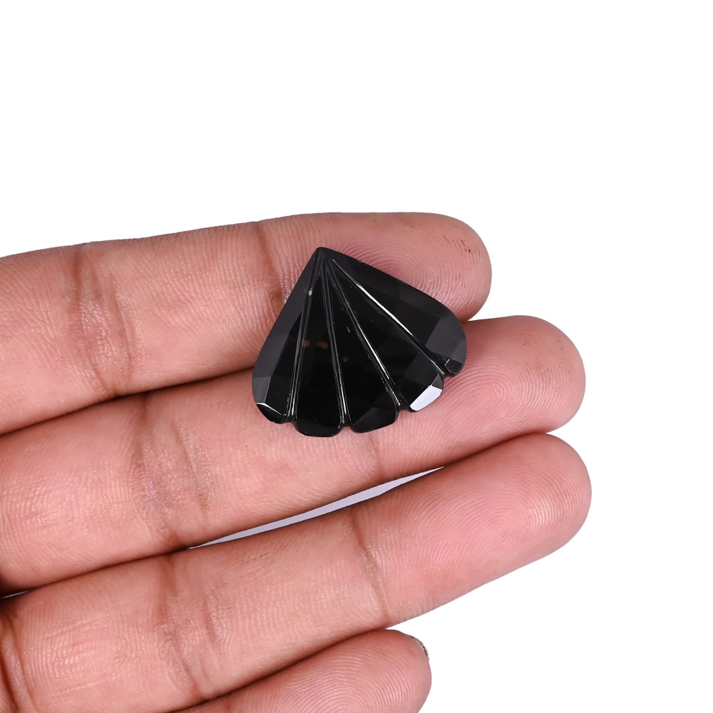 Image of Natural Carving Black Onyx Loose Gemstone Material For Jewelry Handcrafted Gemstone Jewelry Making Gemstone 22x25 mm