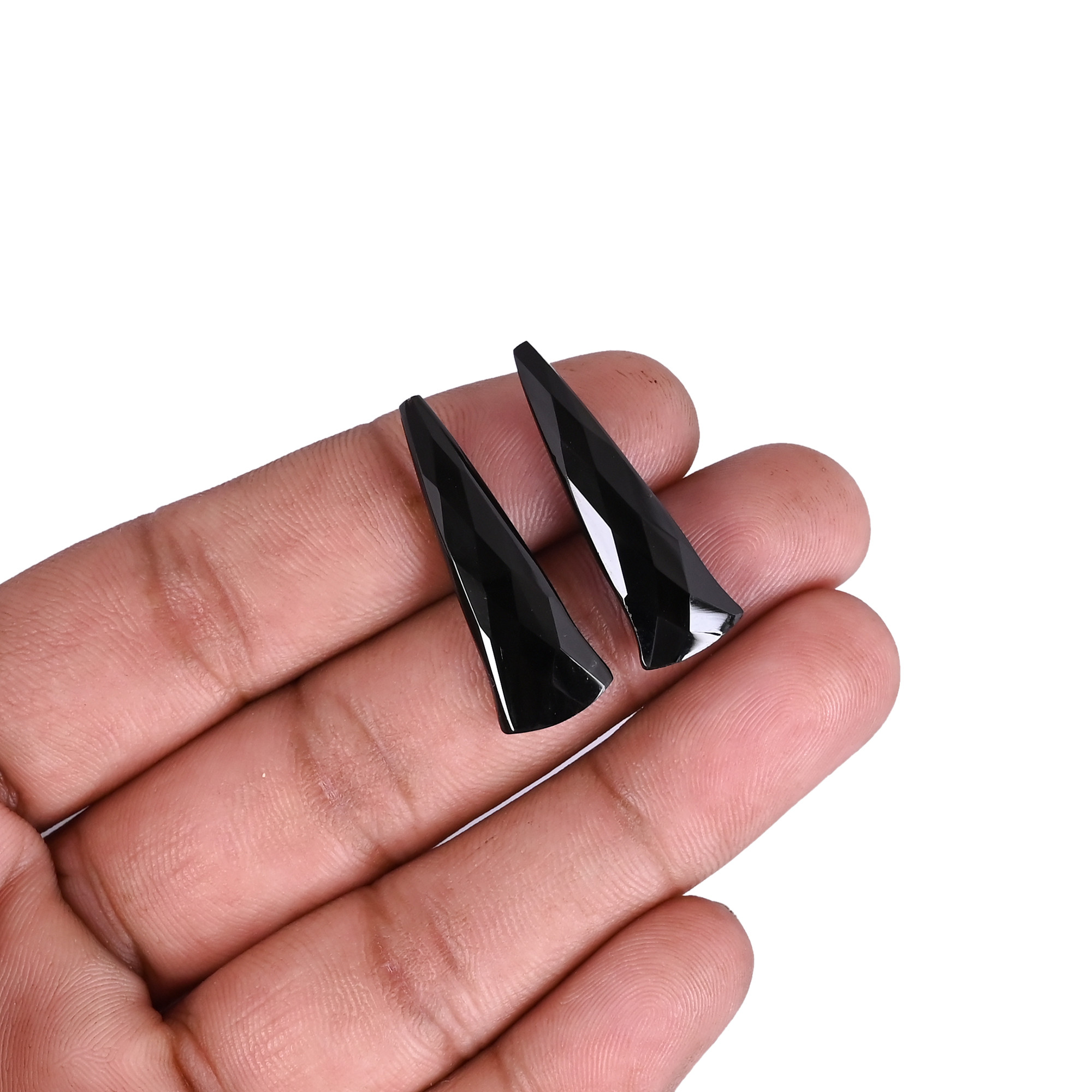 Black Onyx High Quality King Size 30x10mm Loose Checker Cut Handcrafted Gemstone For DIY Jewelry Ring Necklace