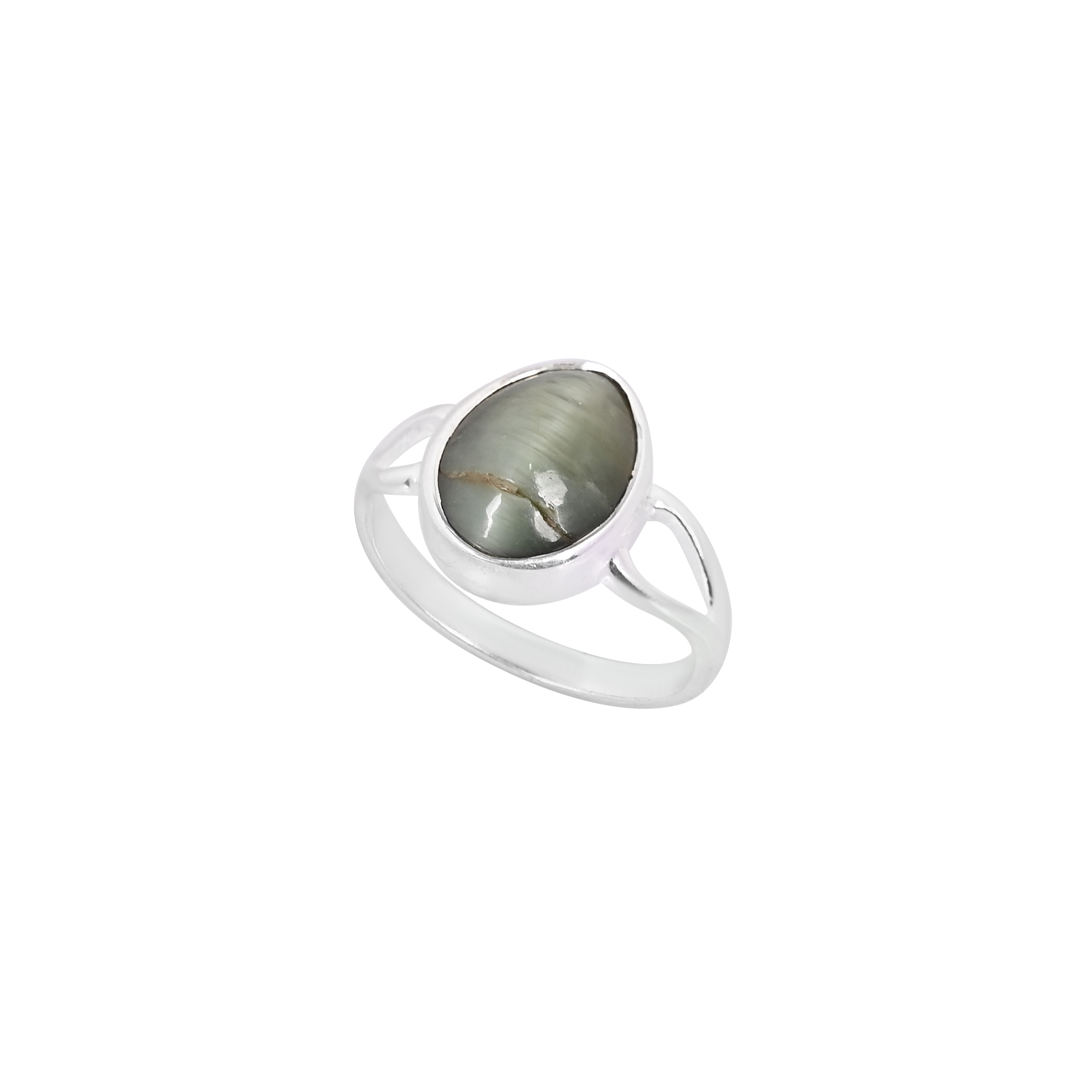 Natural Cats Eye Gemstone Handmade Ring 925 Sterling Silver