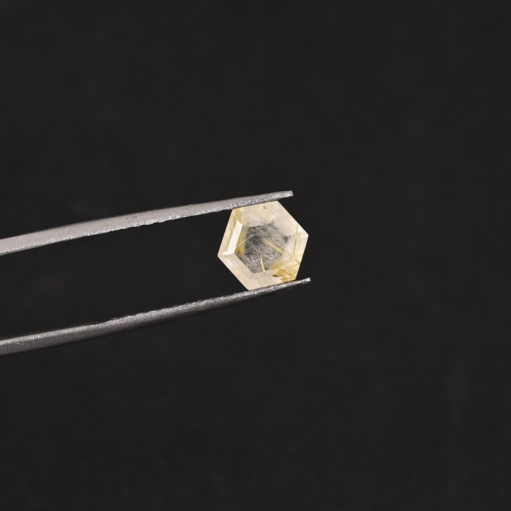 AAA Quality Natural Golden Rutilated Quartz Faceted Loose Gemstone 130 cts 7x7mm Hexagon Cut Rutile Quartz for Jewelry Making