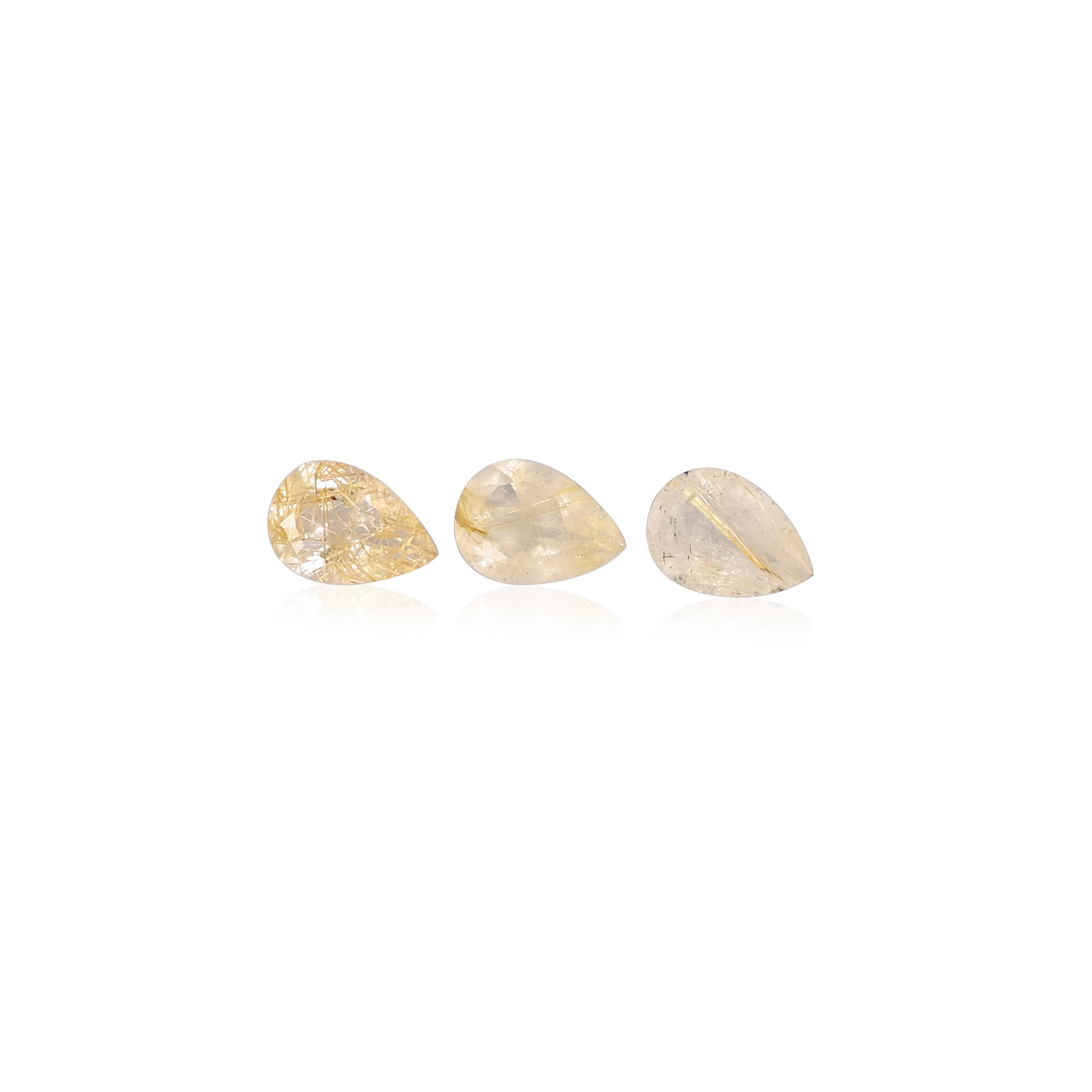 10x7 mm Natural Golden Rutile Gemstone Pear Shape Loose Cabochons Gemstone Supplier Bulk Deal Factory Price Online
