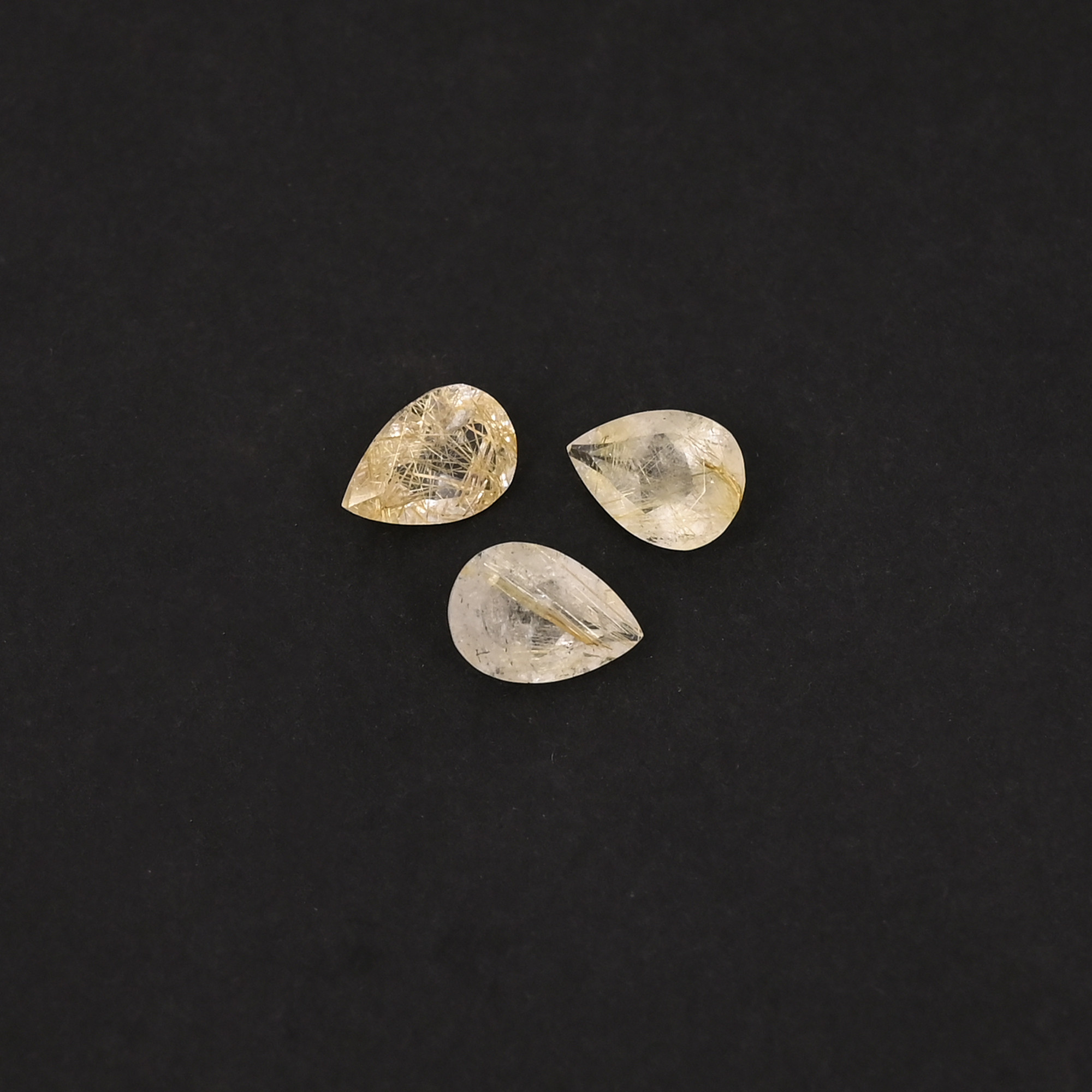 10x7 mm Natural Golden Rutile Gemstone Pear Shape Loose Cabochons Gemstone Supplier Bulk Deal Factory Price Online