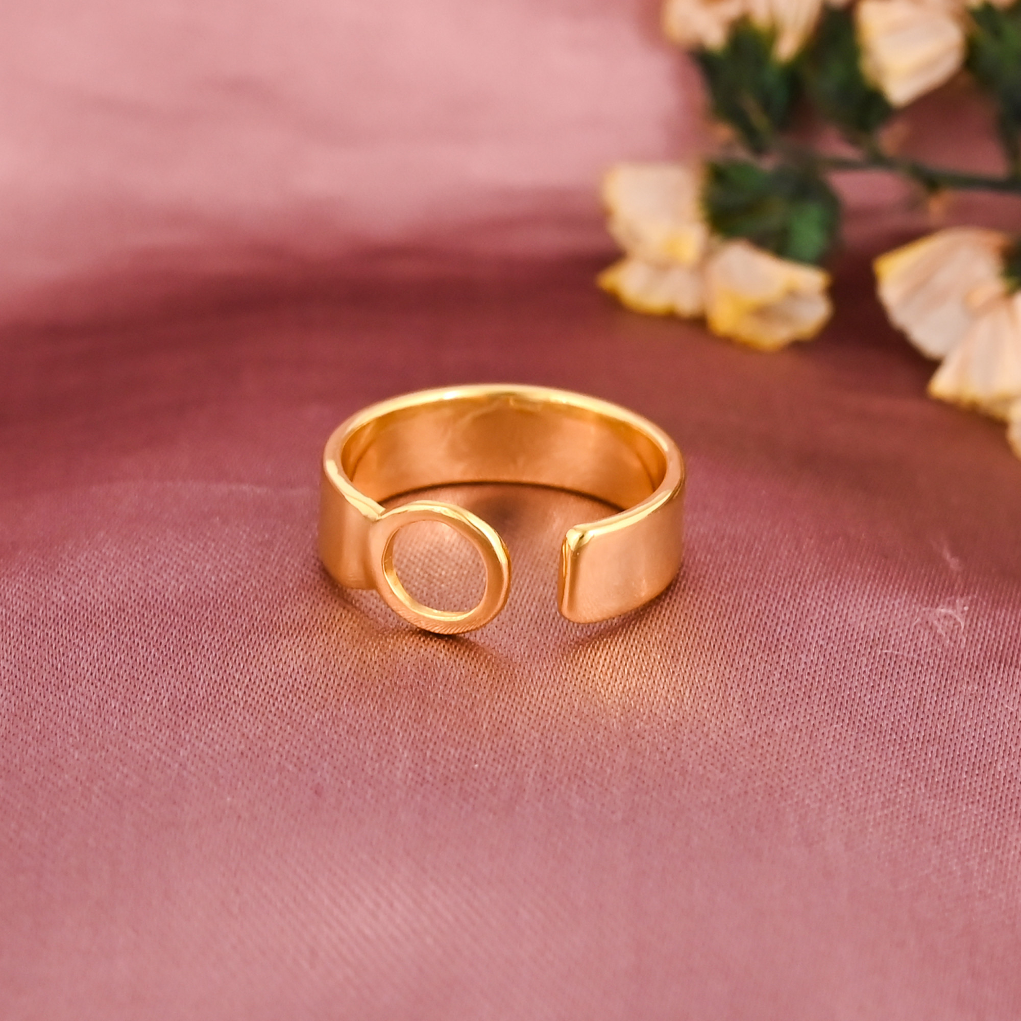 Elegant Letter O Initial Brass Adjustable Ring for Women Wholesale Lot 25 Pieces