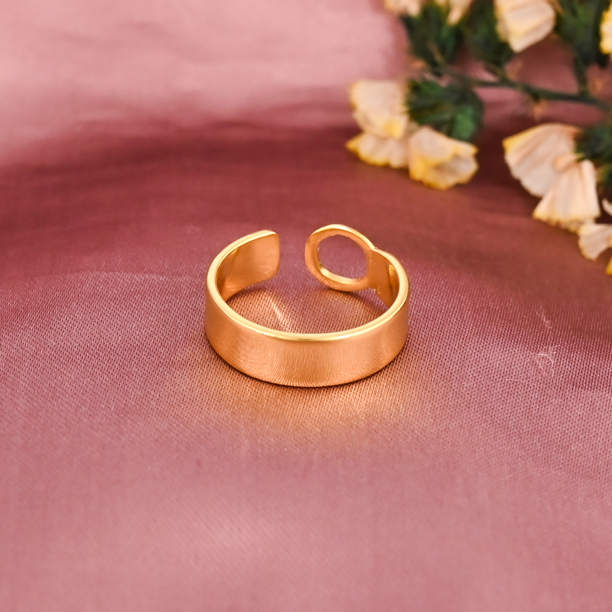 Elegant Letter O Initial Brass Adjustable Ring for Women Wholesale Lot 25 Pieces