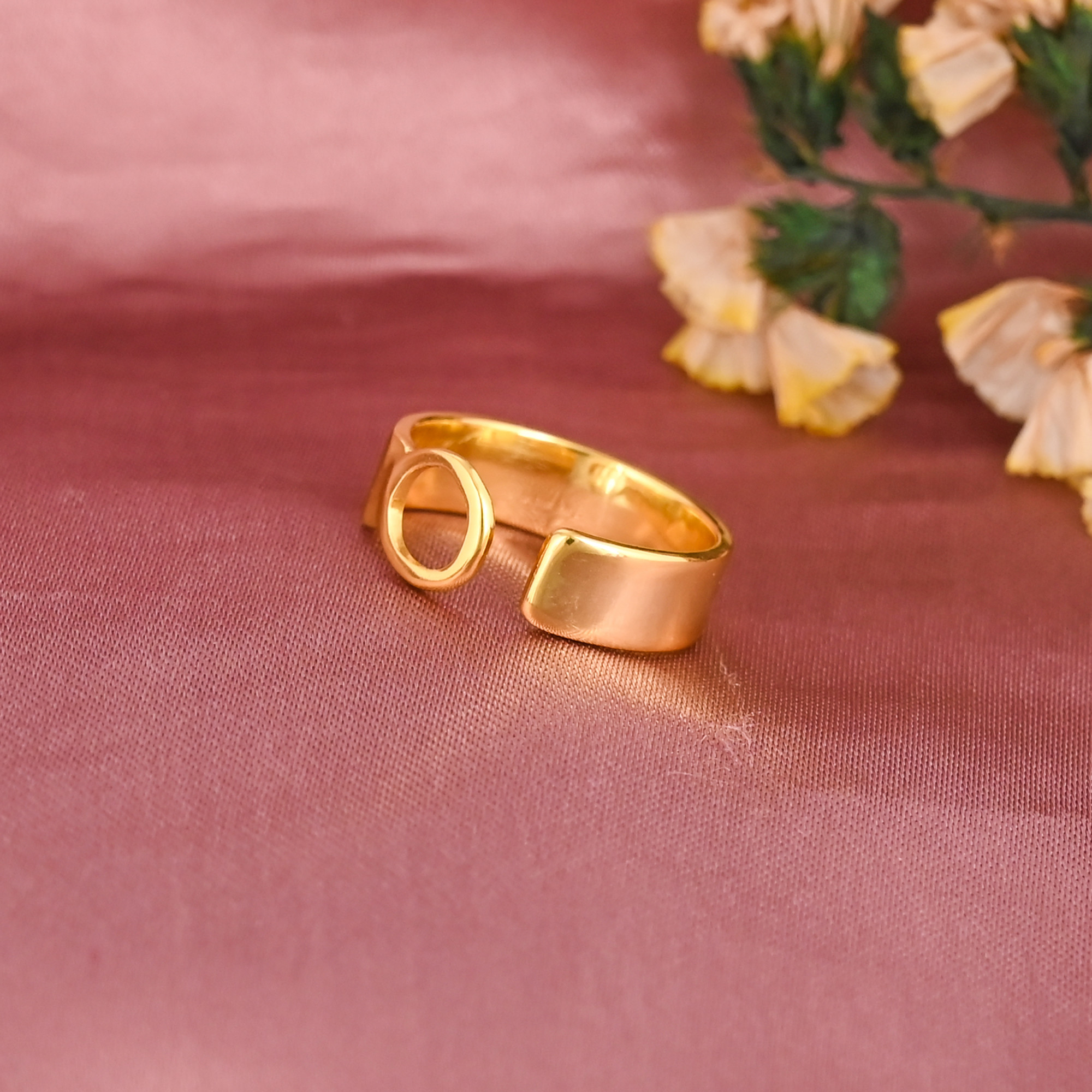 Elegant Letter O Initial Brass Adjustable Ring for Women Wholesale Lot 25 Pieces