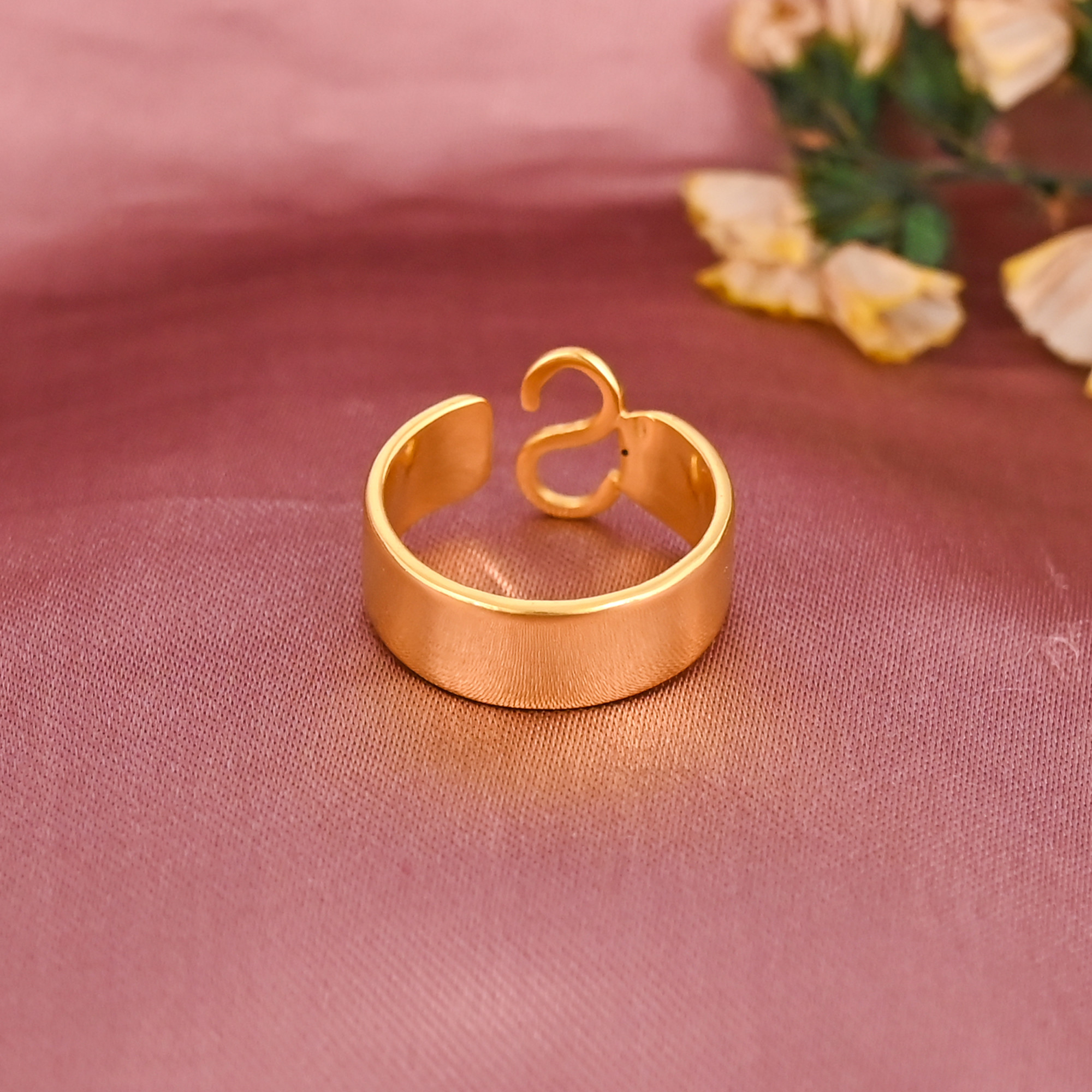 Elegant Letter S Initial Brass Adjustable Ring for Women Wholesale Lot 25 Pieces