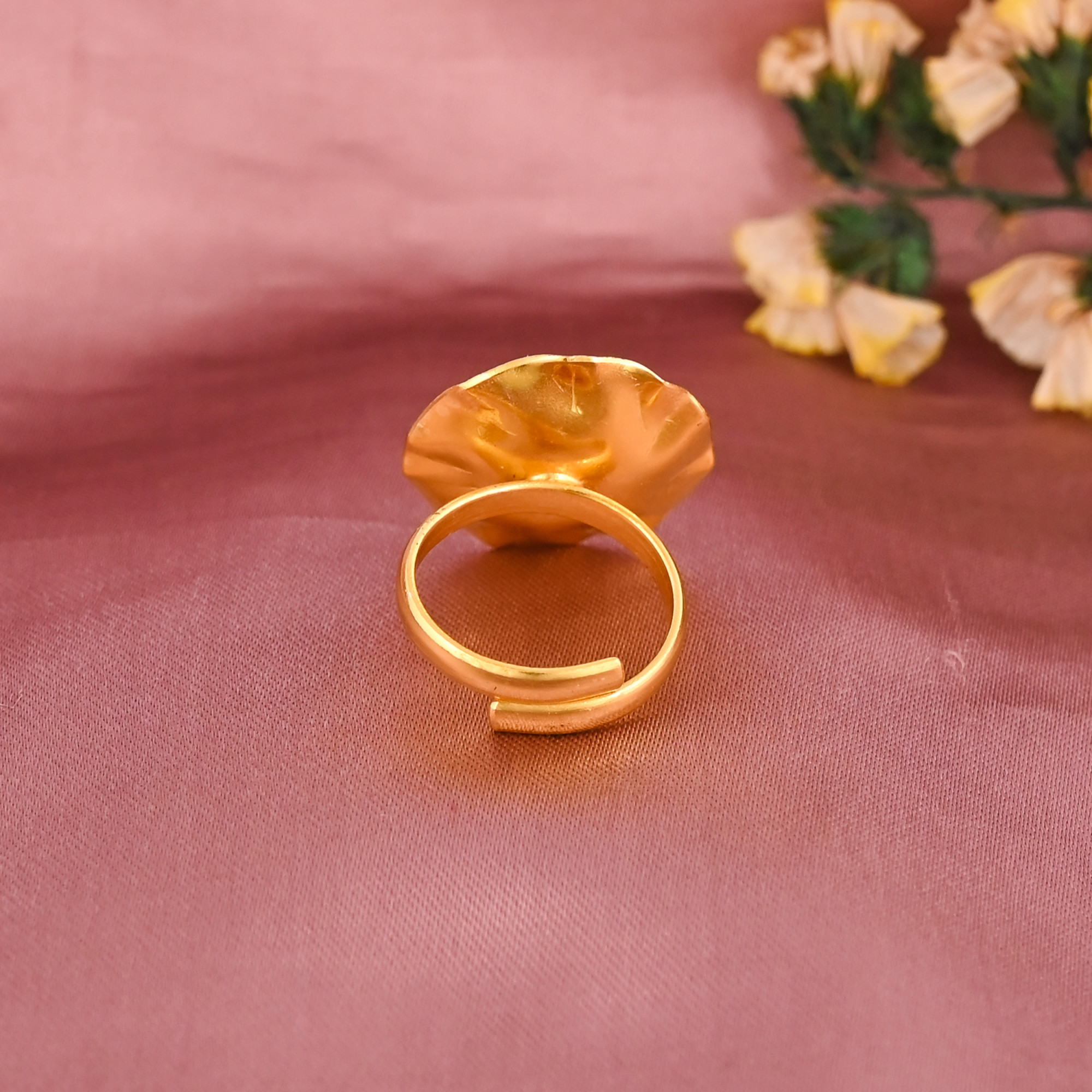 Elegant Fancy Shape Gold Plated Adjustable Brass Ring Wholesale Lot 25 Pieces