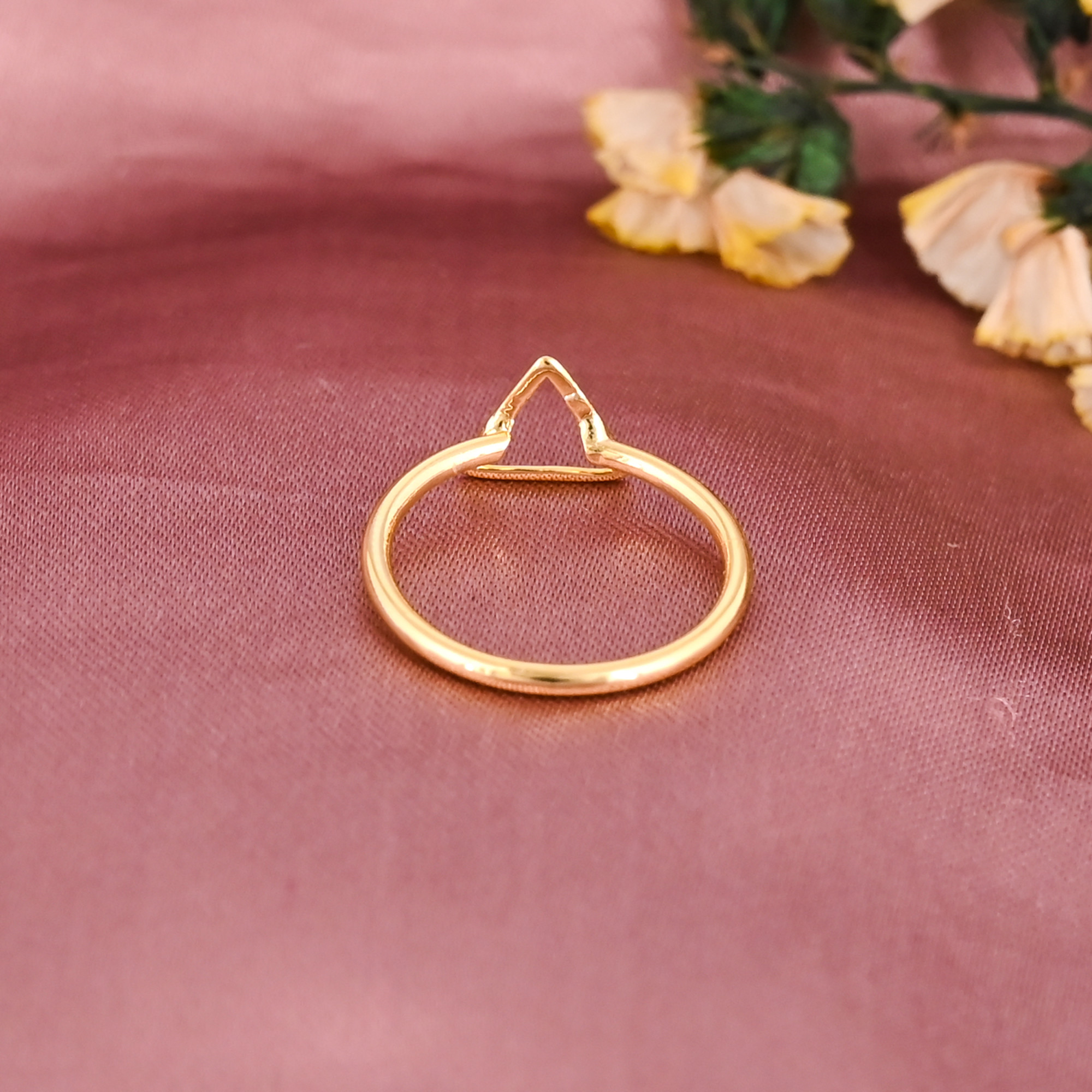 Minimalist Triangle Shape Ring Gold Plated Brass Jewelry for Women Wholesale Lot 25 Pieces