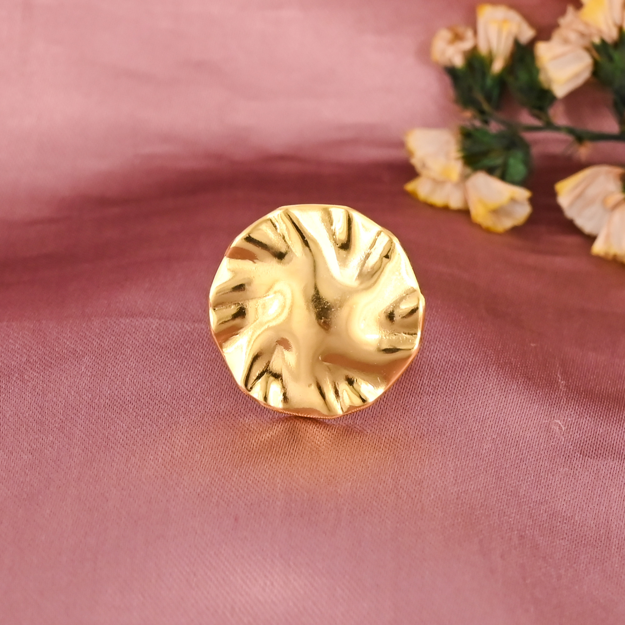 Stylish Gold Plated Adjustable Brass Ring Fashion Jewelry for Women Wholesale Lot 25 Pieces