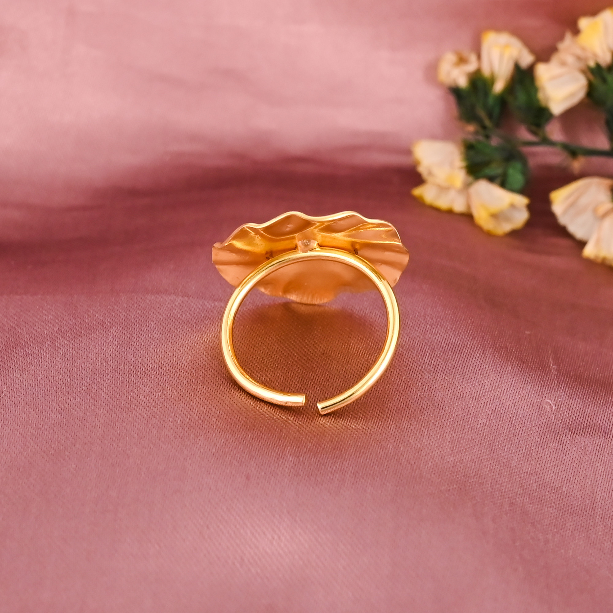 Stylish Gold Plated Adjustable Brass Ring Fashion Jewelry for Women Wholesale Lot 25 Pieces