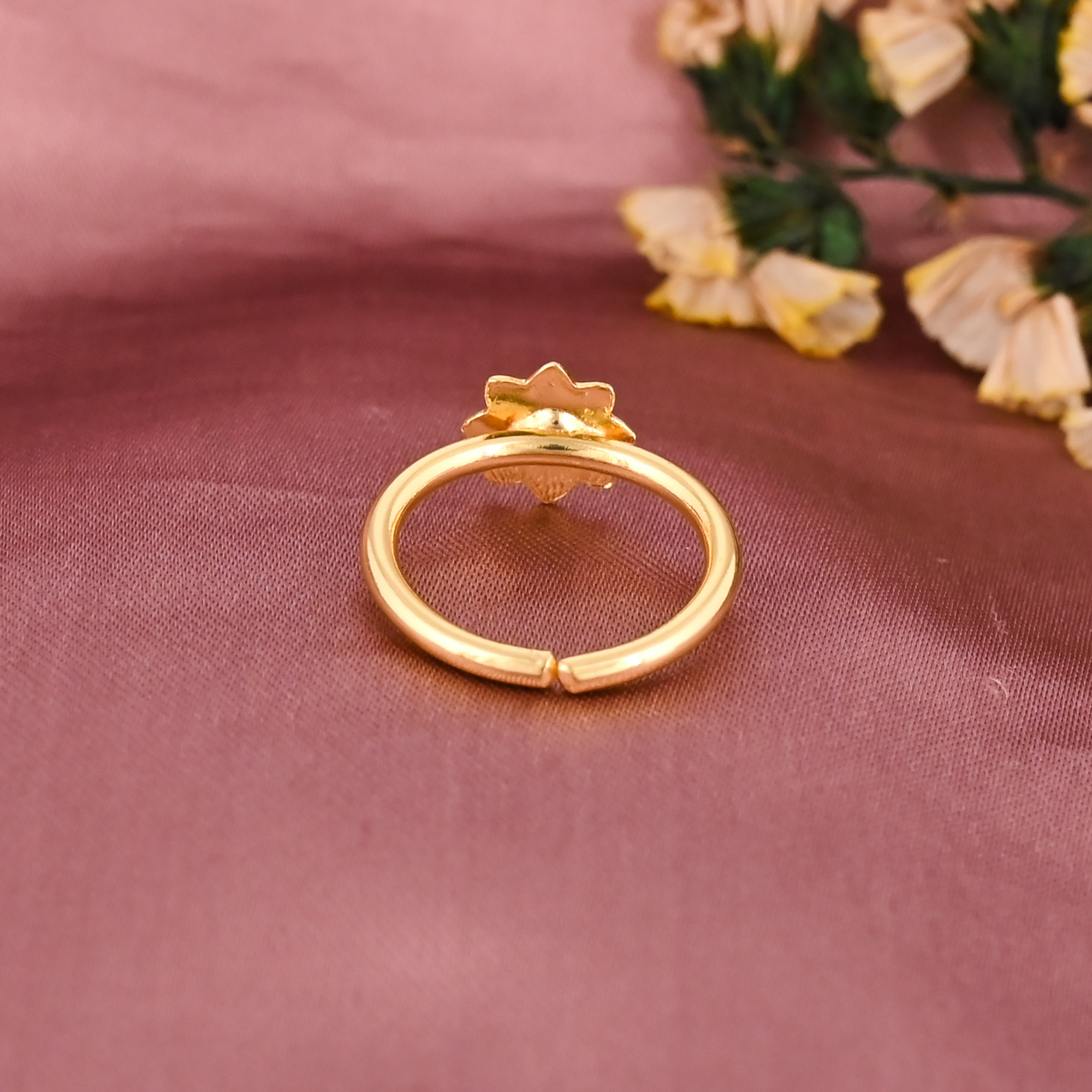 Minimalist Star Shape Gold Plated Brass Adjustable Ring Wholesale Lot 25 Pieces