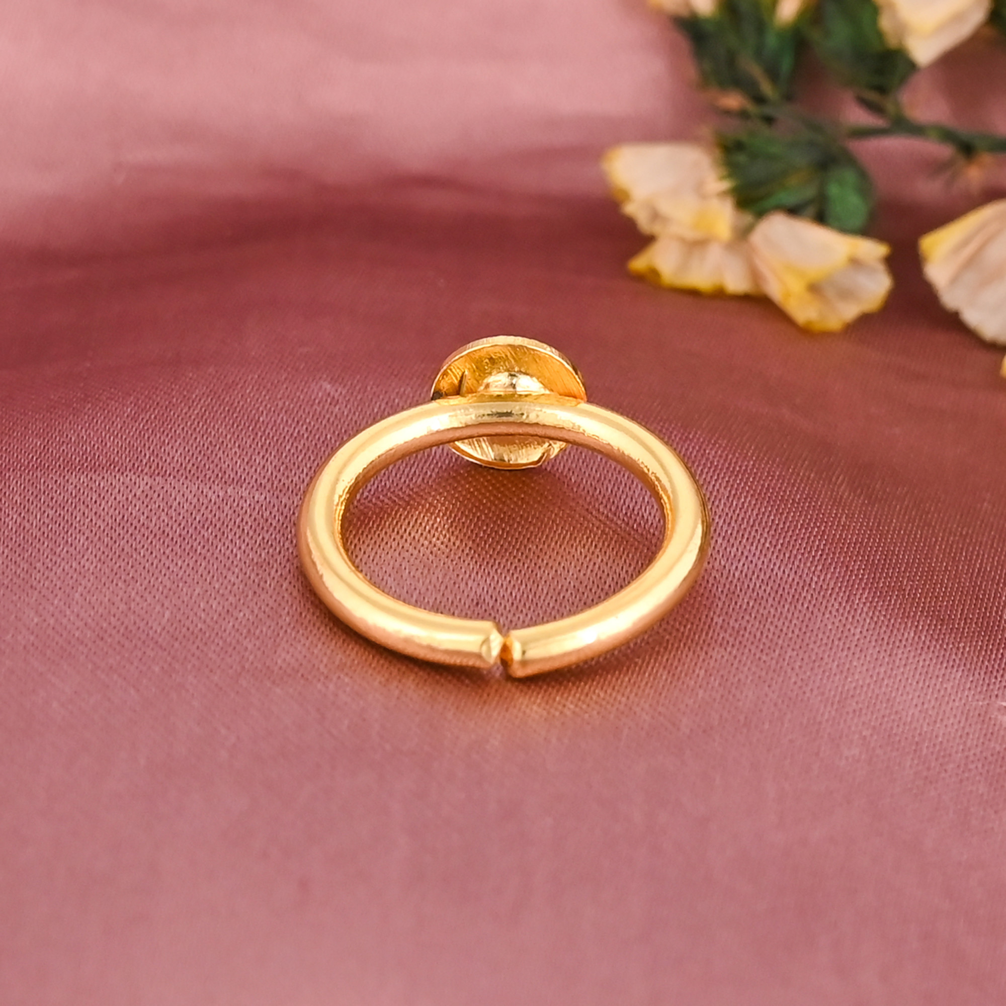 Minimalist Round Signet Gold Plated Brass Ring for Women Wholesale Lot 25 Pieces