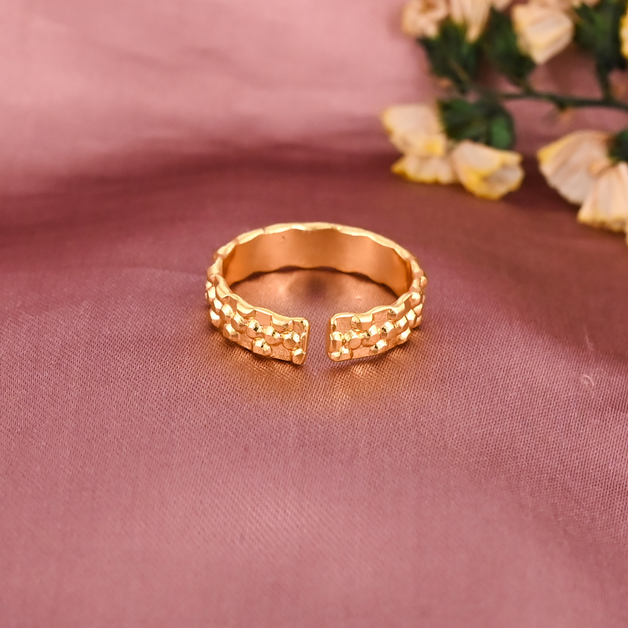 Gold Plated Round Shape Brass Ring for Women Wholesale Lot 25 Pieces