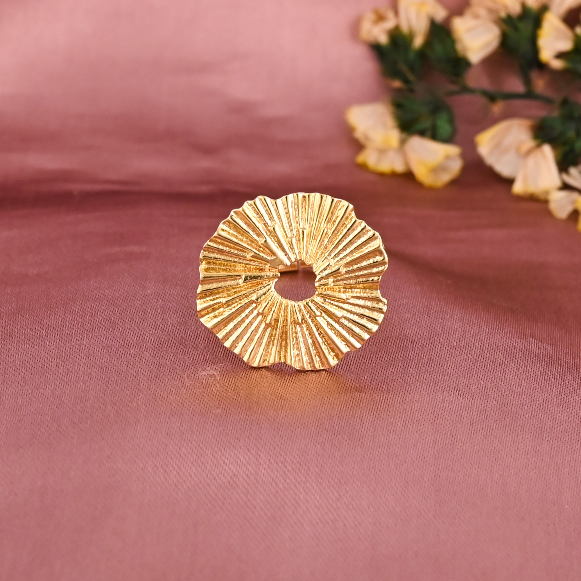 Gold Plated Fancy Shape Adjustable Brass Ring for Women Wholesale Lot 25 Pieces