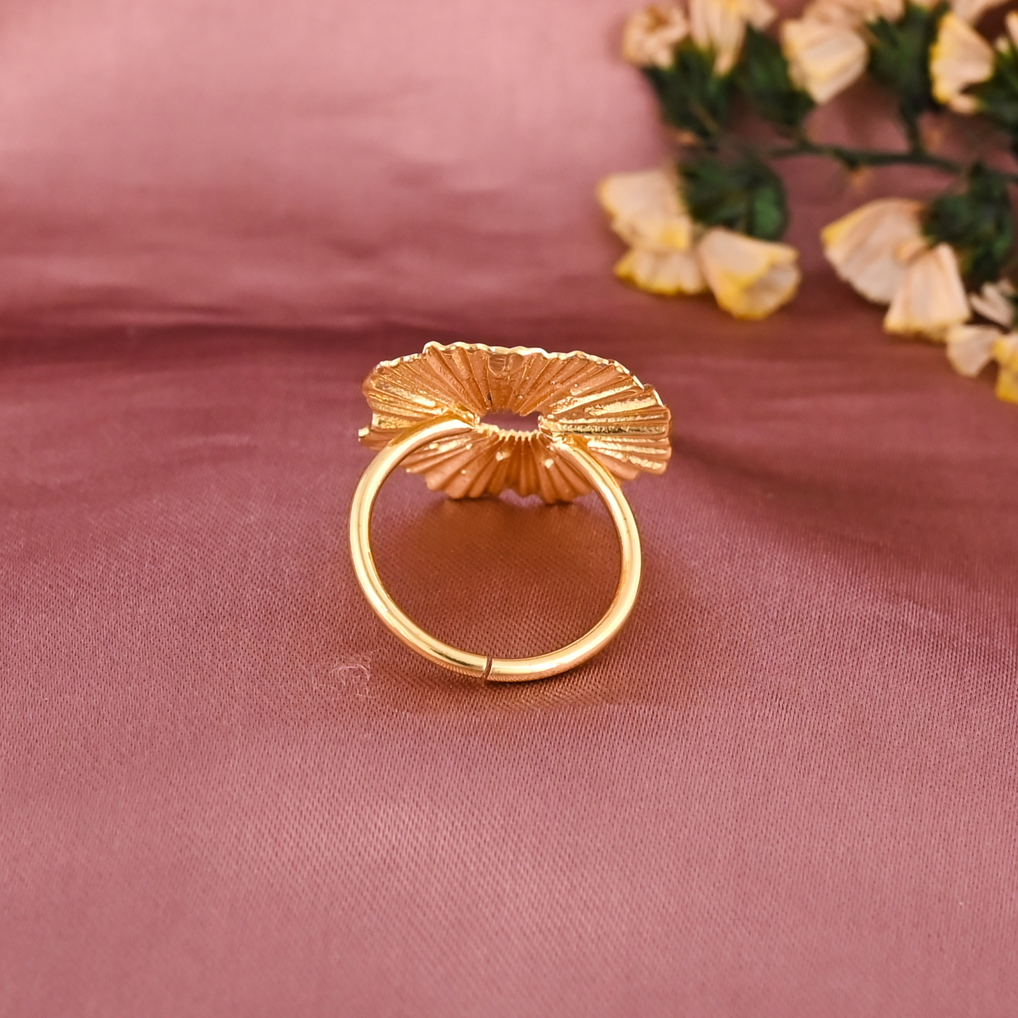 Gold Plated Fancy Shape Adjustable Brass Ring for Women Wholesale Lot 25 Pieces