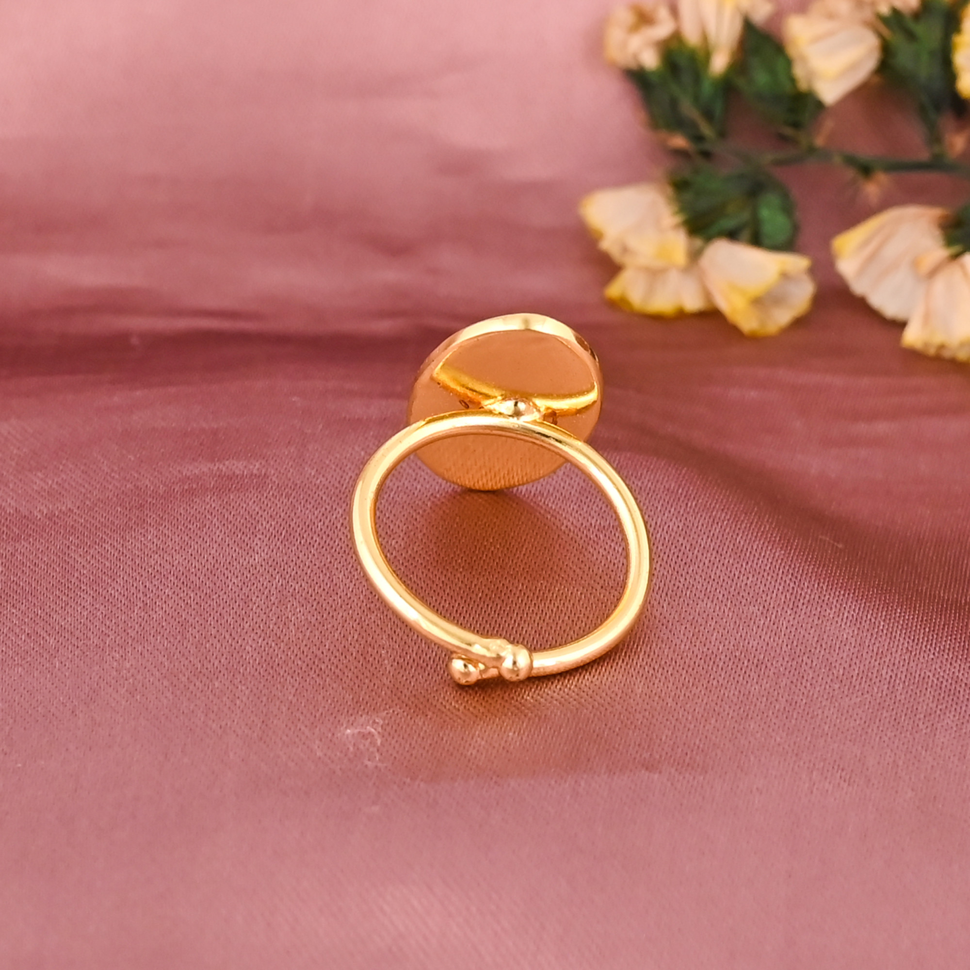 Vintage Roman Goddess Portrait Gold Plated Brass Adjustable Statement Ring for Women Wholesale Lot 25 Pieces
