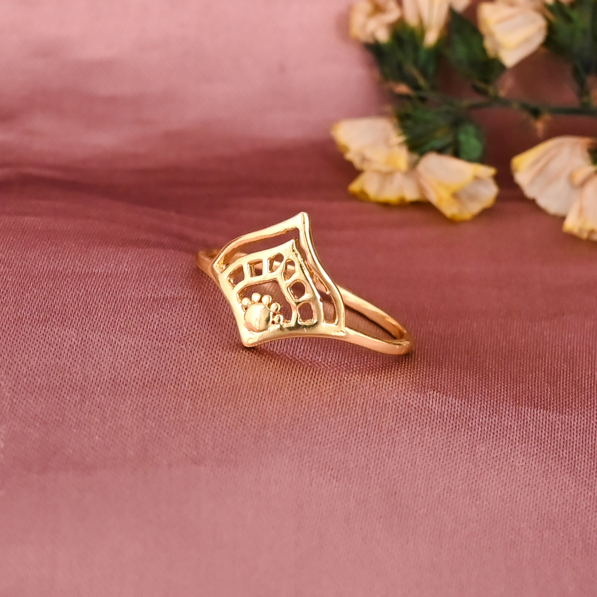 Trendy Designer Gold Plated Brass Open Adjustable Ring for Wedding Engagement Anniversary Gift Wholesale Lot 25 Pieces