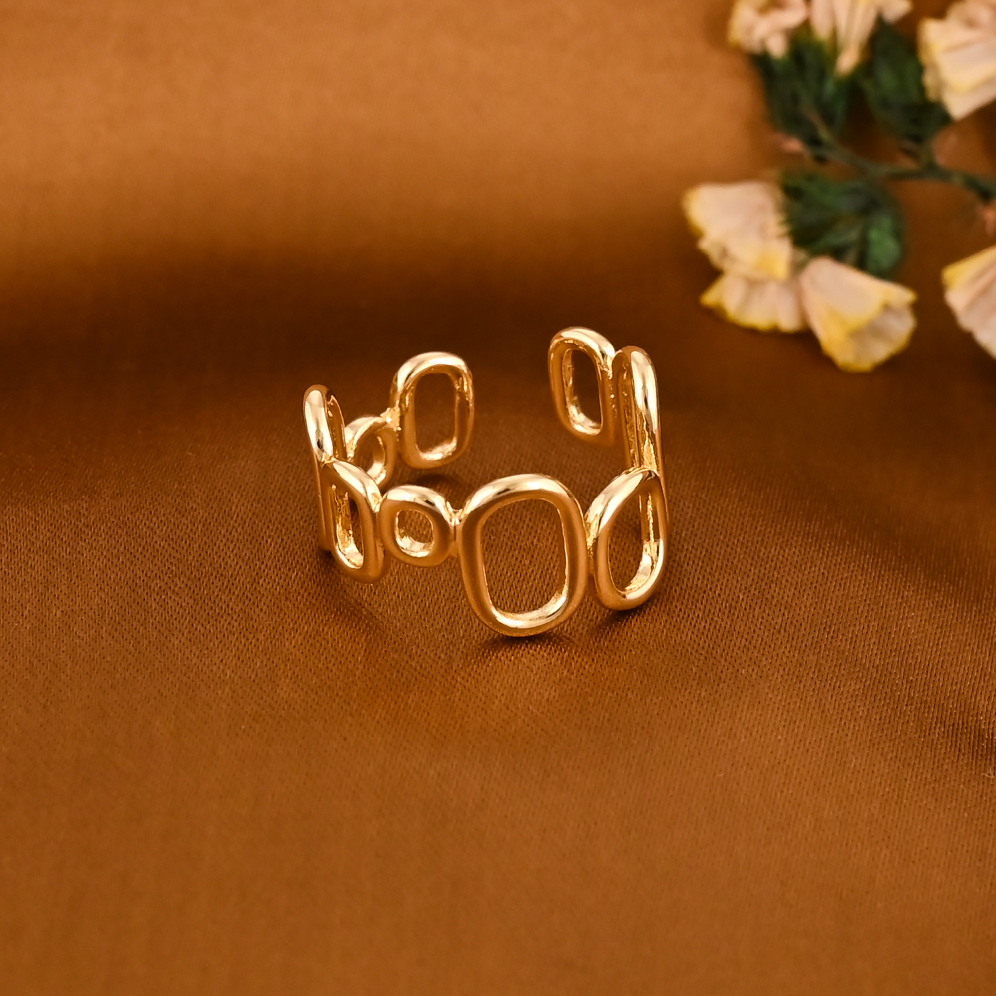 Handmade Geometric Brass Adjustable Statement Ring for Women Wholesale Lot 25 Pieces