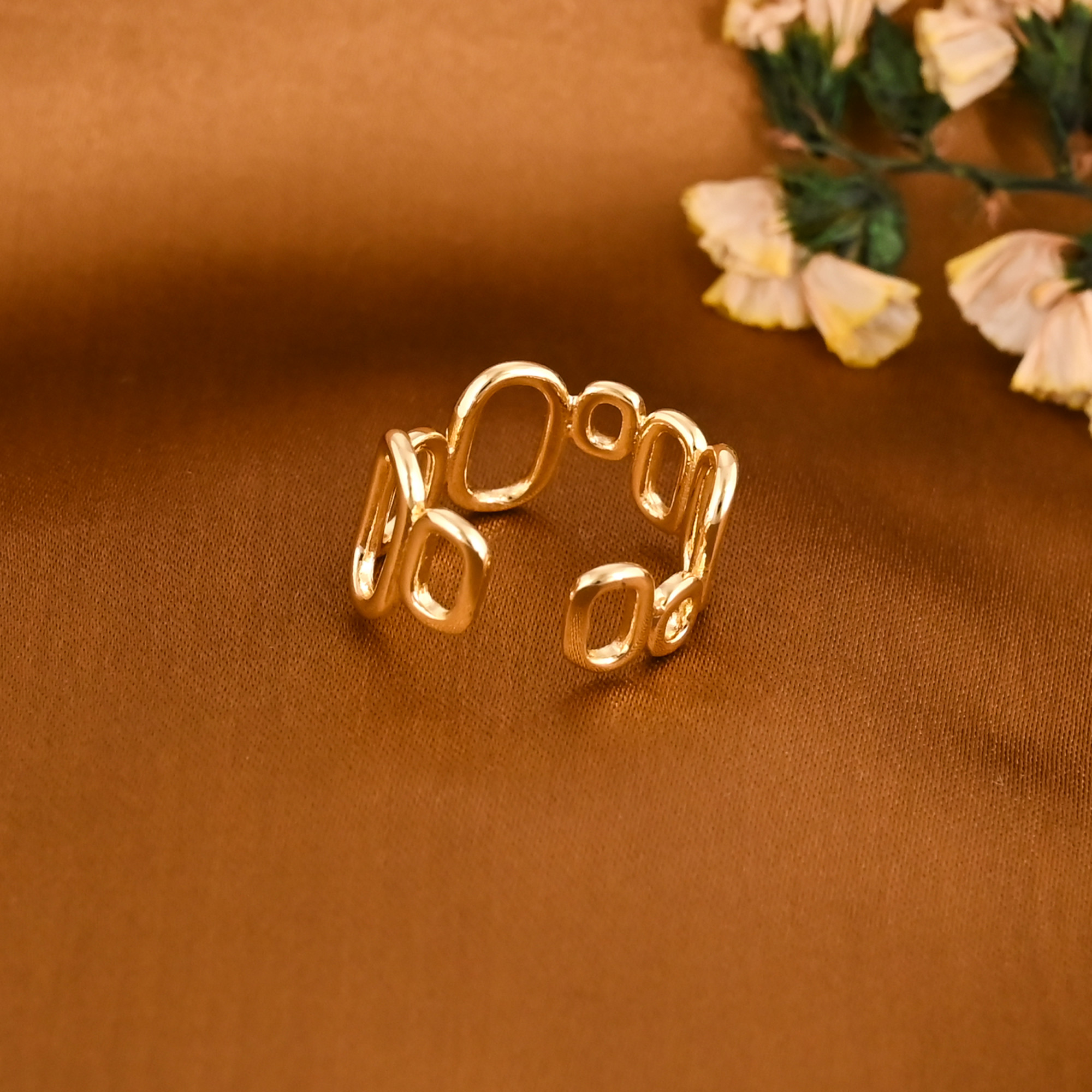Handmade Geometric Brass Adjustable Statement Ring for Women Wholesale Lot 25 Pieces