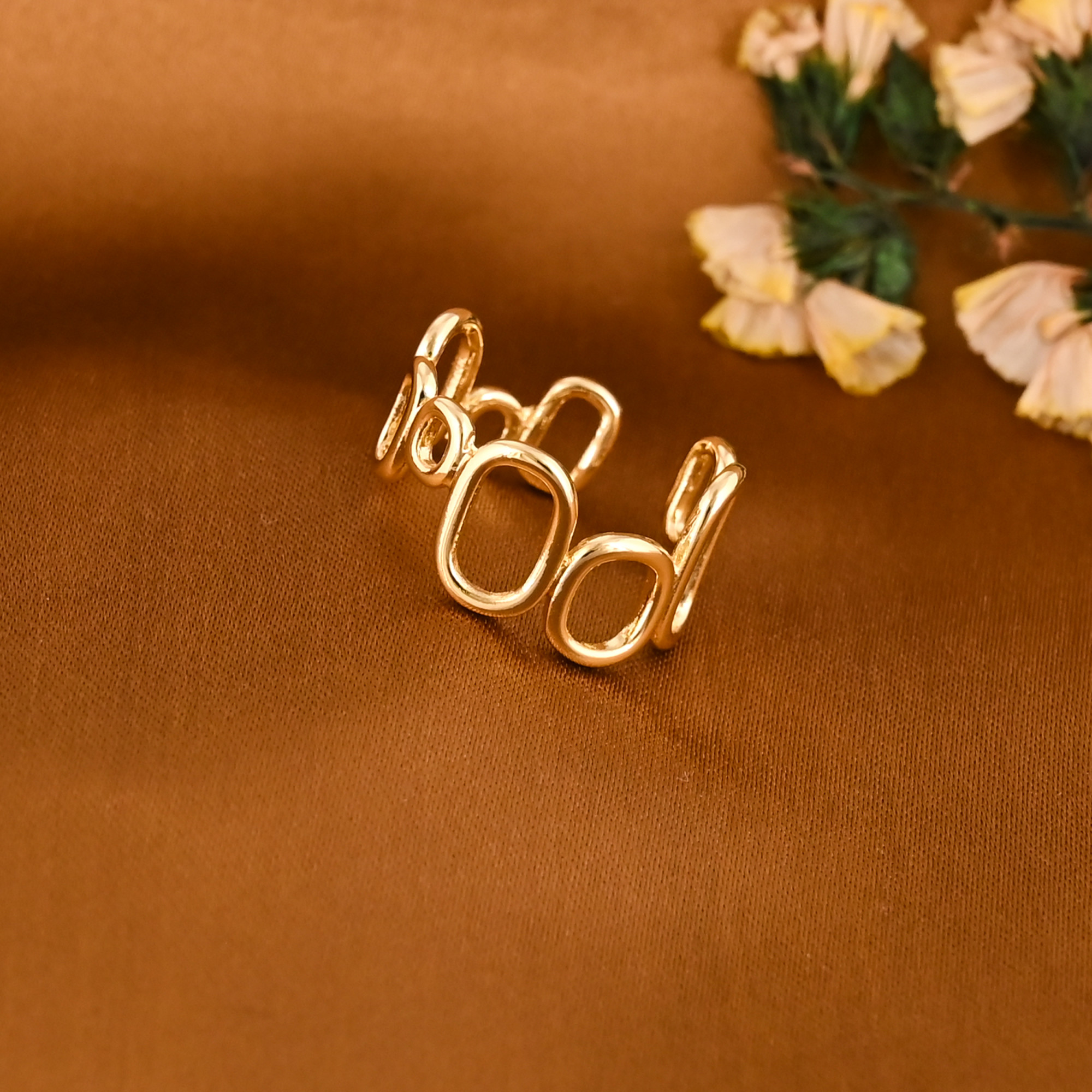 Handmade Geometric Brass Adjustable Statement Ring for Women Wholesale Lot 25 Pieces