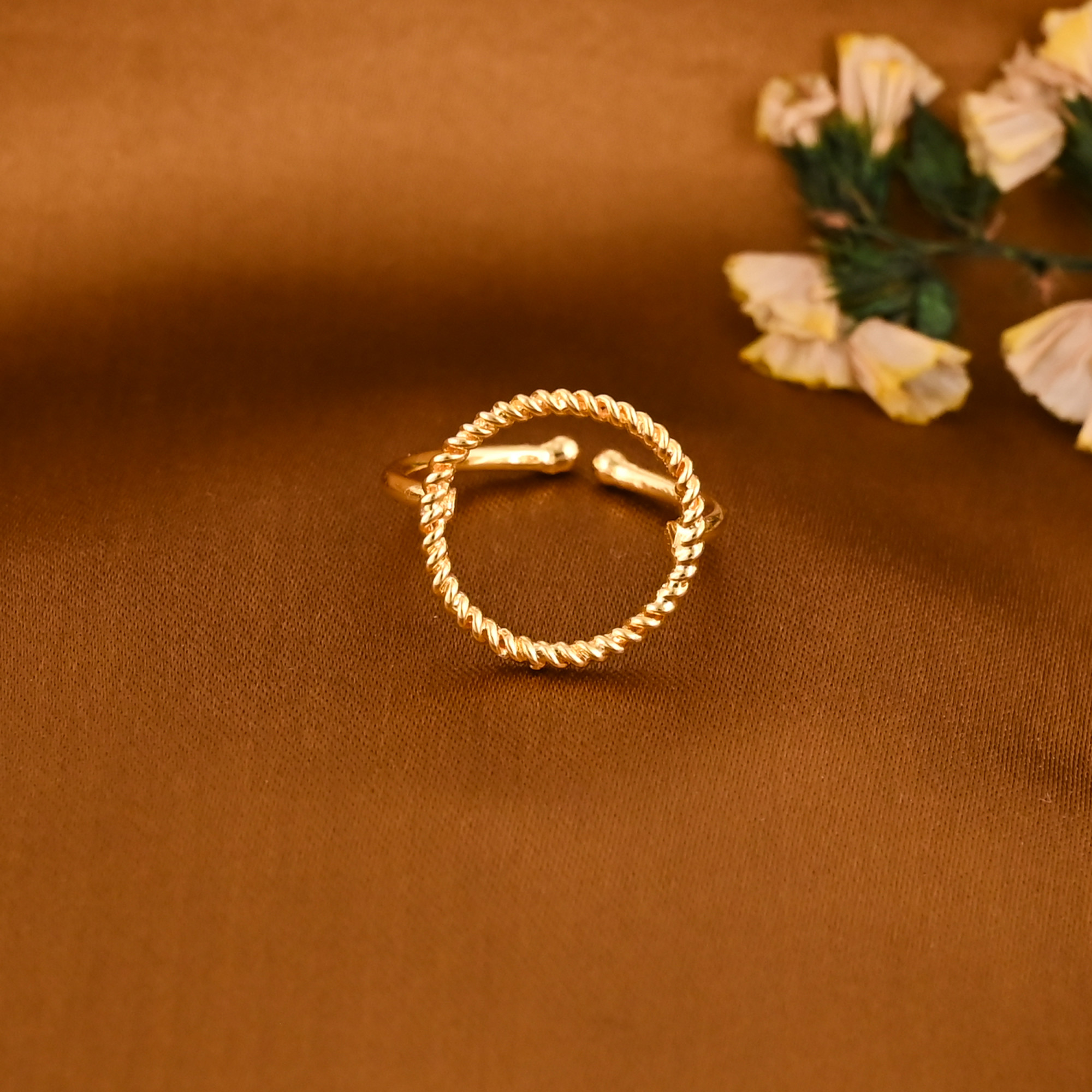 Stylish Gold Plated Adjustable Brass Ring for Women Wholesale Lot 25 Pieces