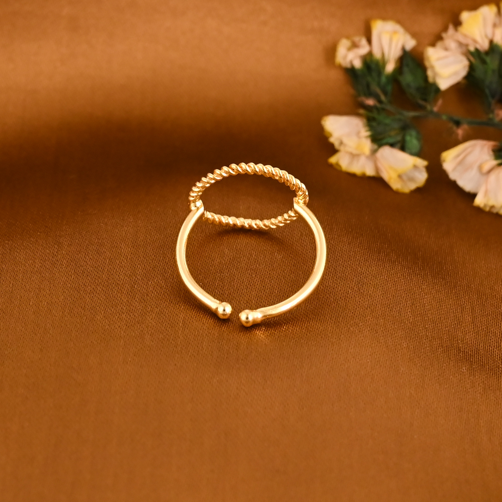 Stylish Gold Plated Adjustable Brass Ring for Women Wholesale Lot 25 Pieces