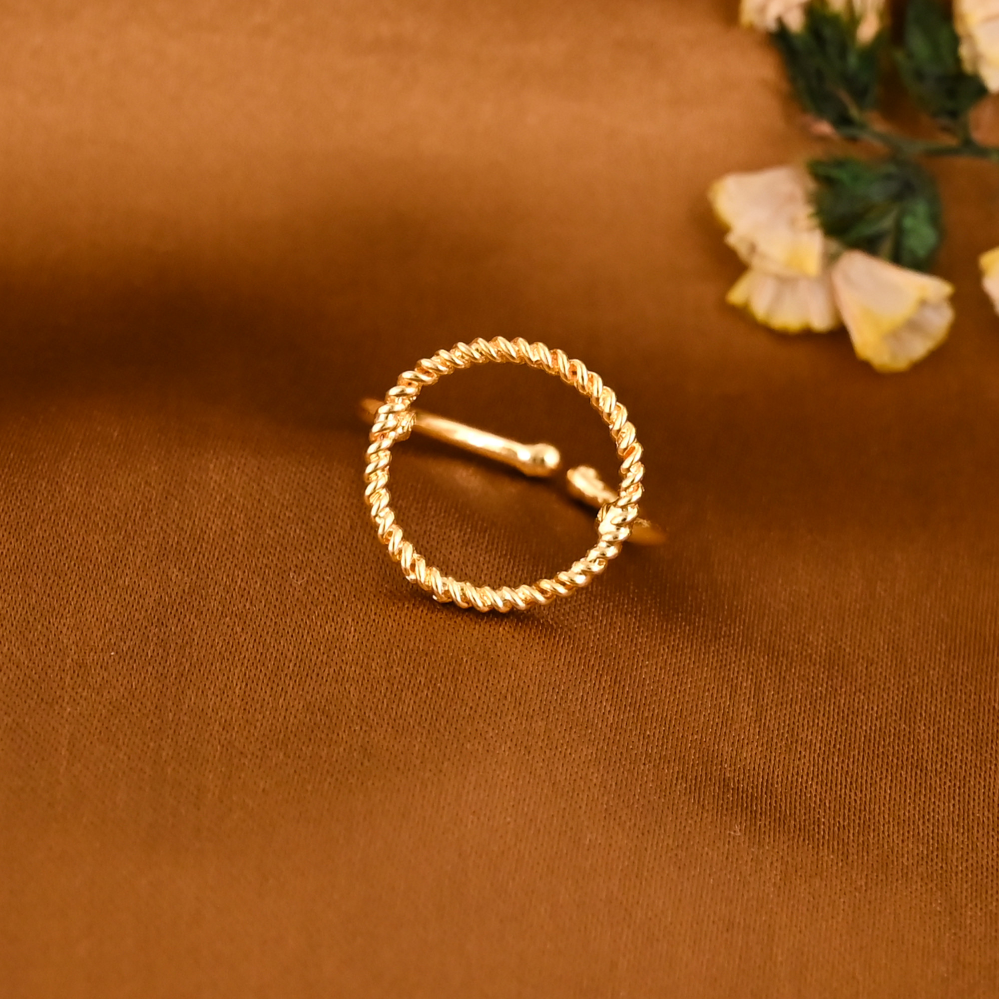 Stylish Gold Plated Adjustable Brass Ring for Women Wholesale Lot 25 Pieces