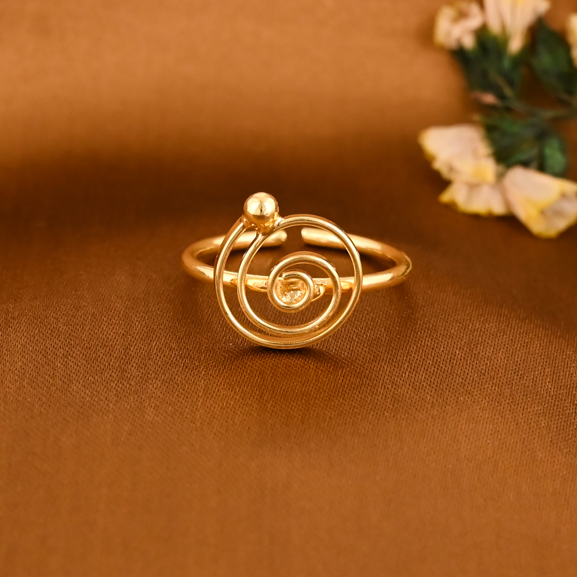 Classic Gold Plated Brass Spiral Adjustable Ring for Women Wholesale Lot 25 Pieces