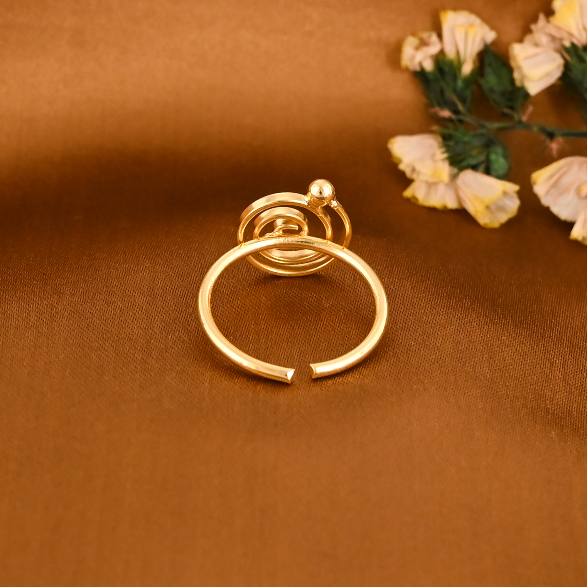 Classic Gold Plated Brass Spiral Adjustable Ring for Women Wholesale Lot 25 Pieces